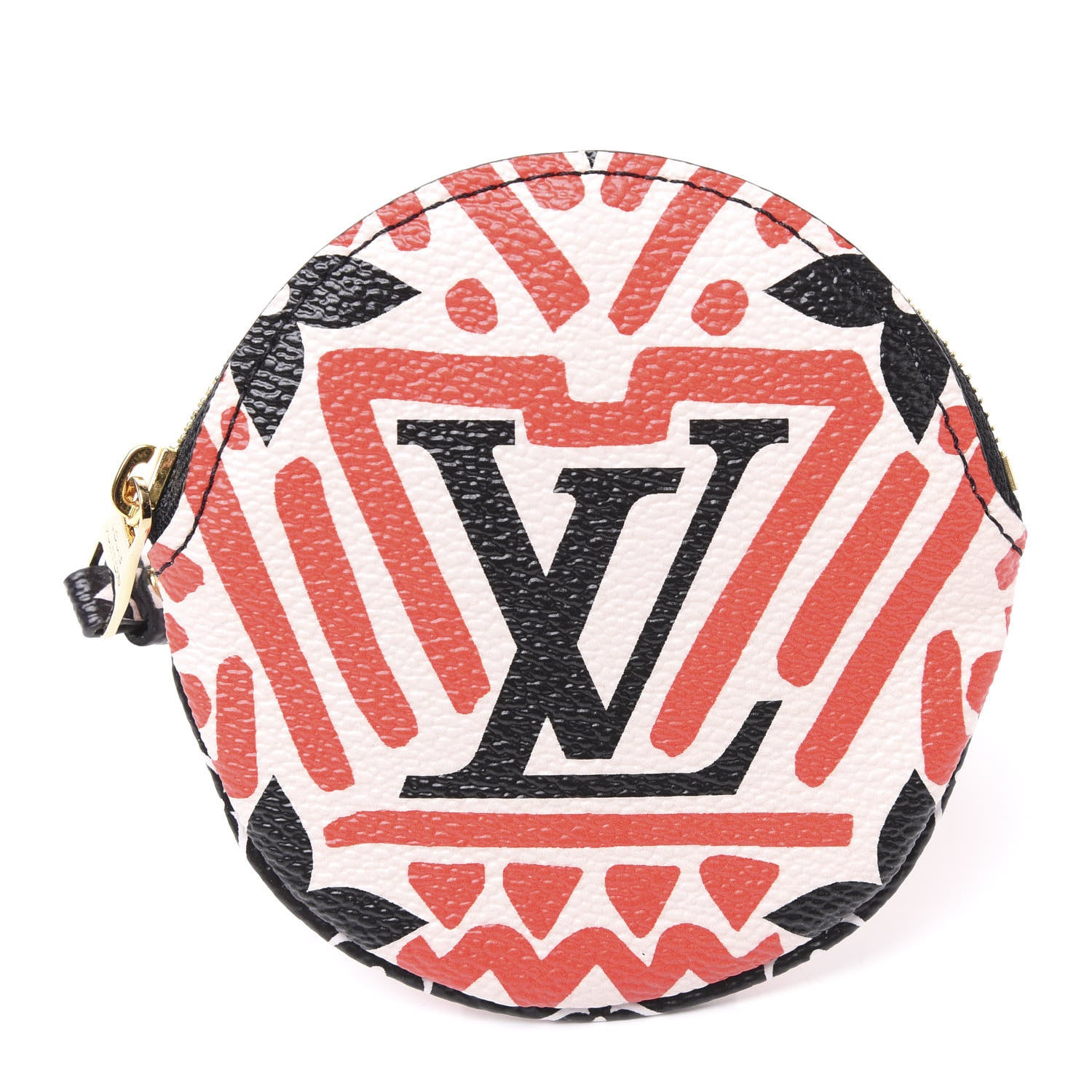 Louis Vuitton Monogram Giant Crafty Round Coin Purse Creme Rouge 8 of 9