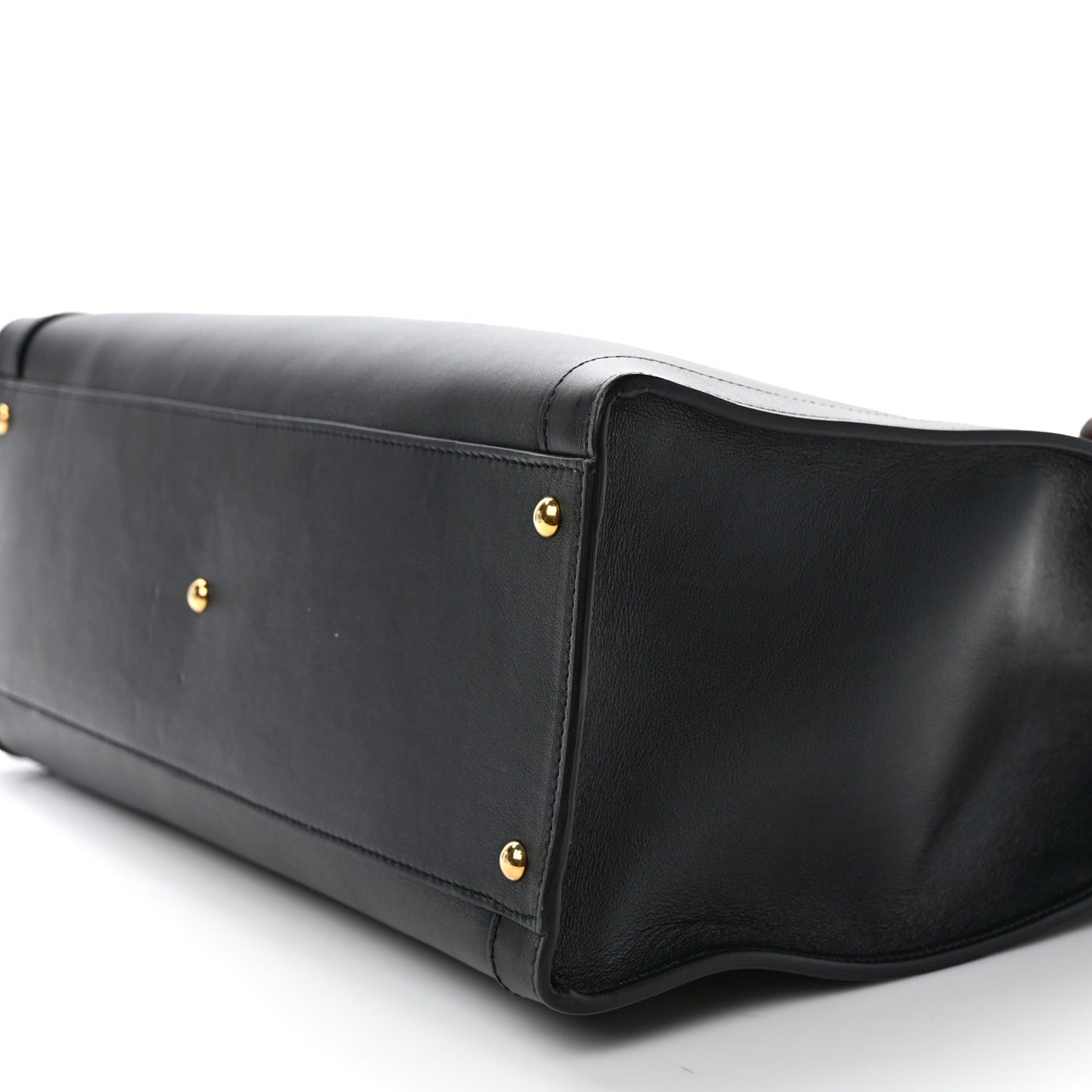 Calfskin Medium Diana Tote Bag Black Yellow Fluo