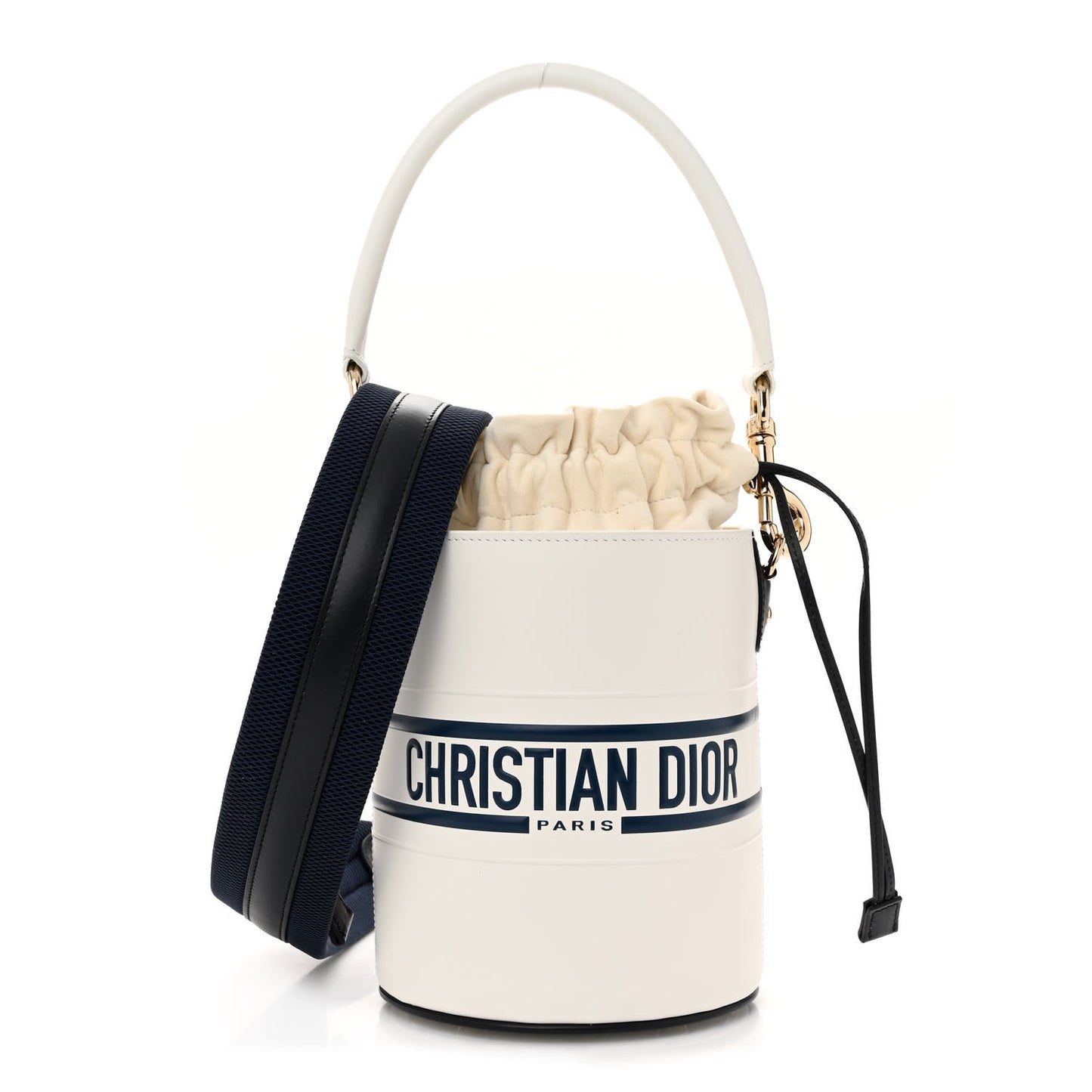 Calfskin Small Dior Vibe Bucket White Blue