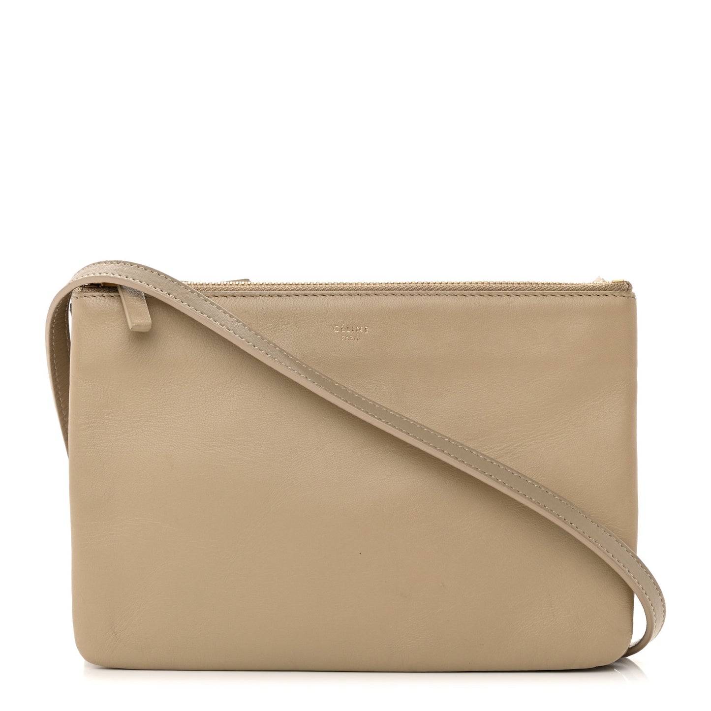 Lambskin Small Trio Crossbody Bag Beige
