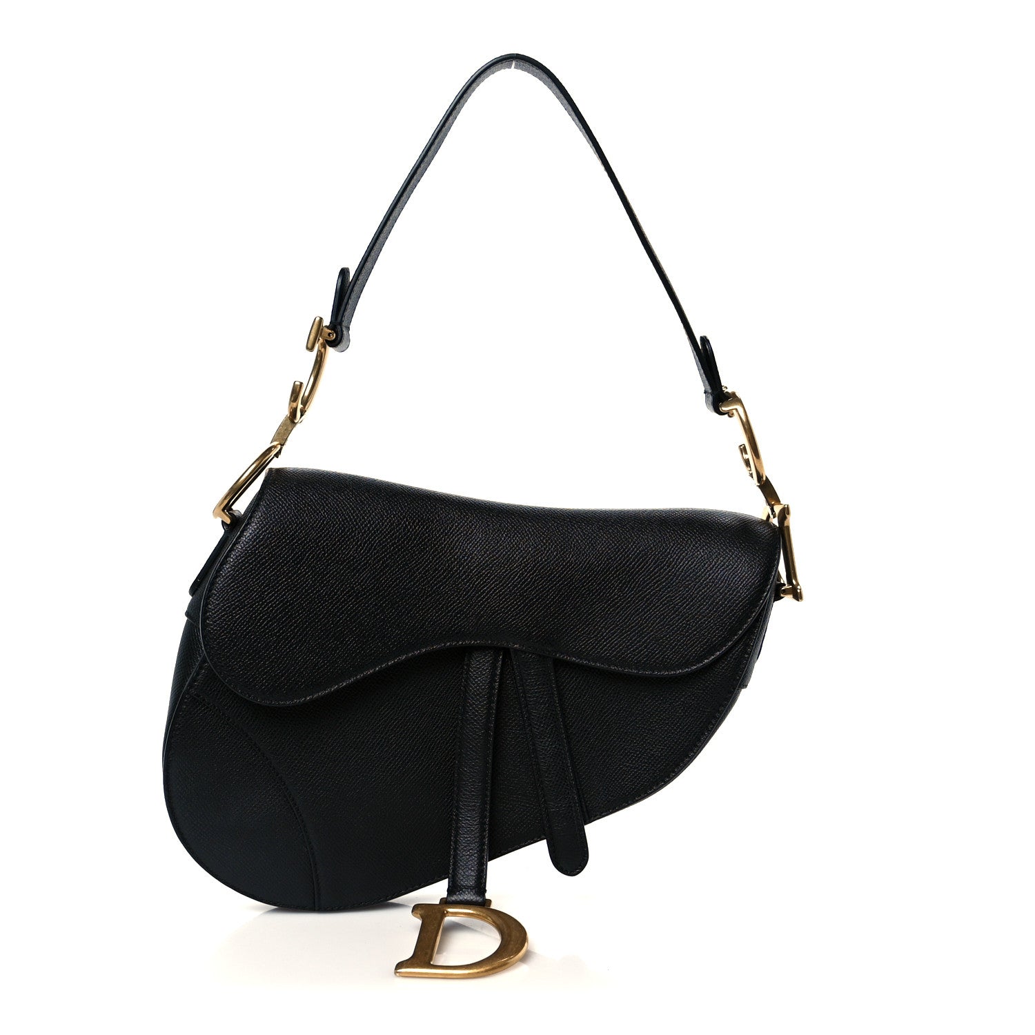 Christian Dior Grained Calfskin Saddle Bag Black 1773448