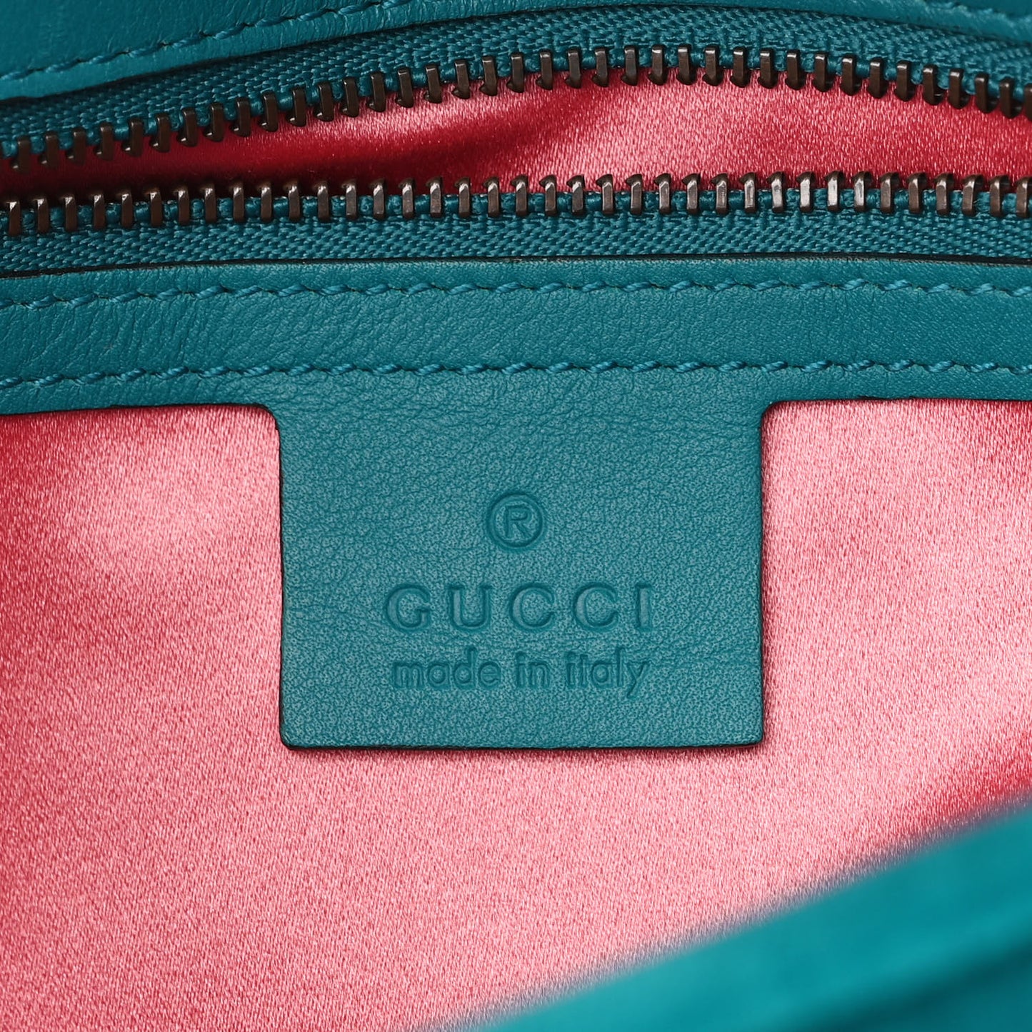 Velvet Matelasse Small GG Marmont Shoulder Bag Pavone Cyan