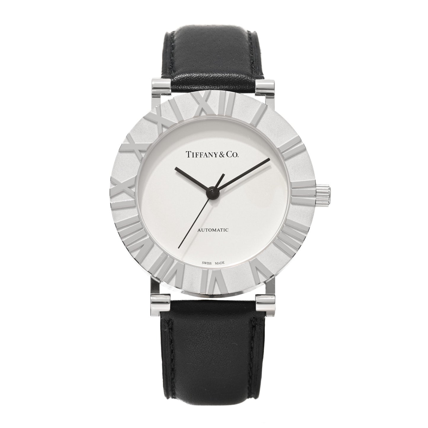 Sterling Silver Calfskin 39mm Atlas Automatic Watch