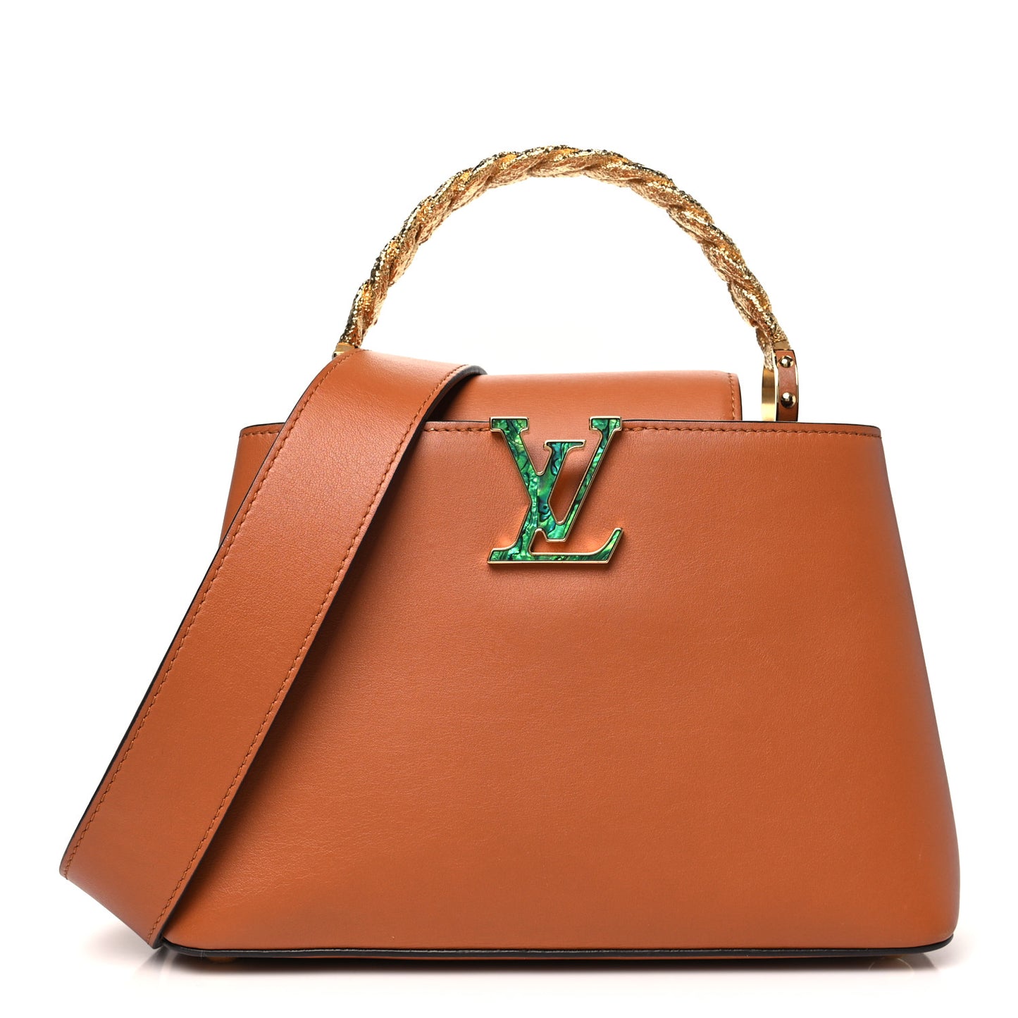 Calfskin Bolsa Capucines BB Caramel