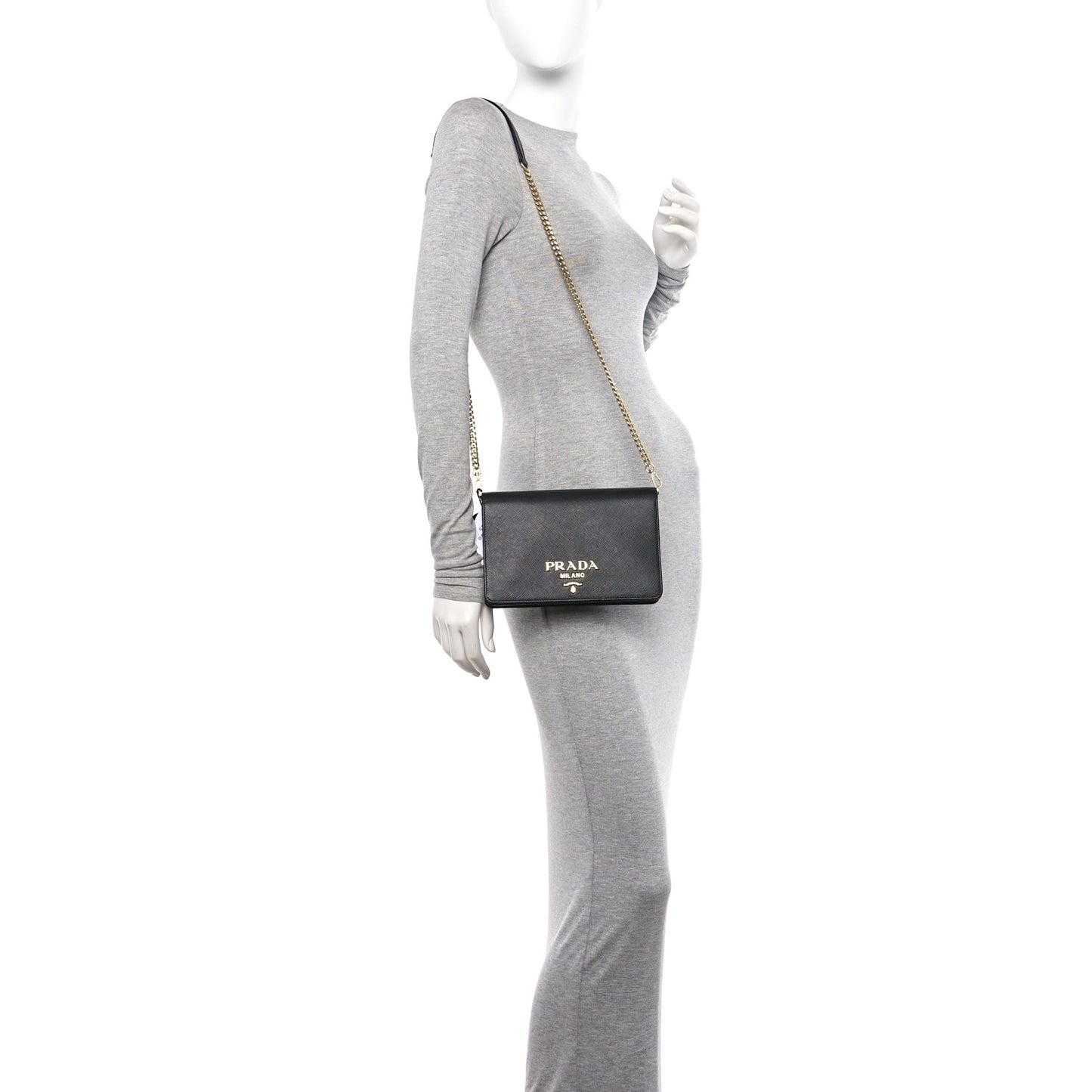Saffiano Lux Mini Crossbody Bag Black