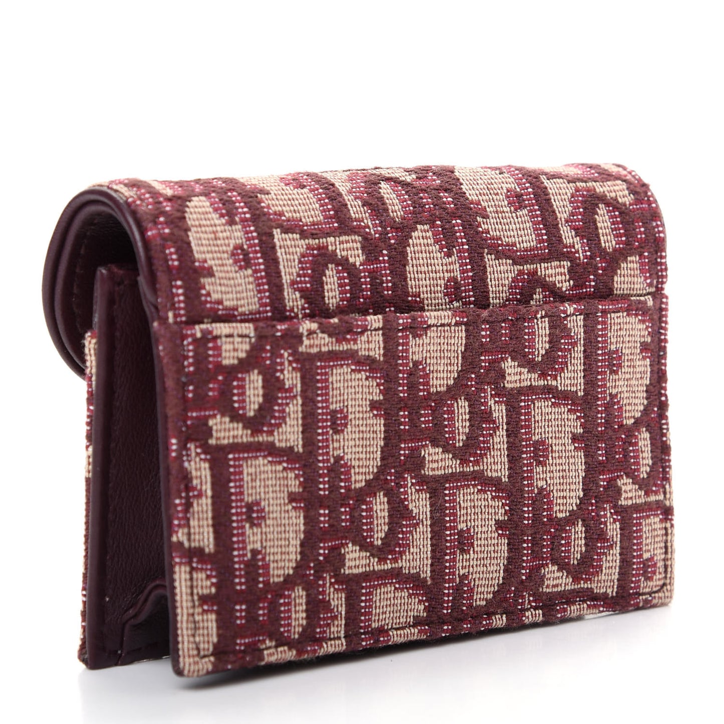 Oblique Saddle Card Holder Bordeaux