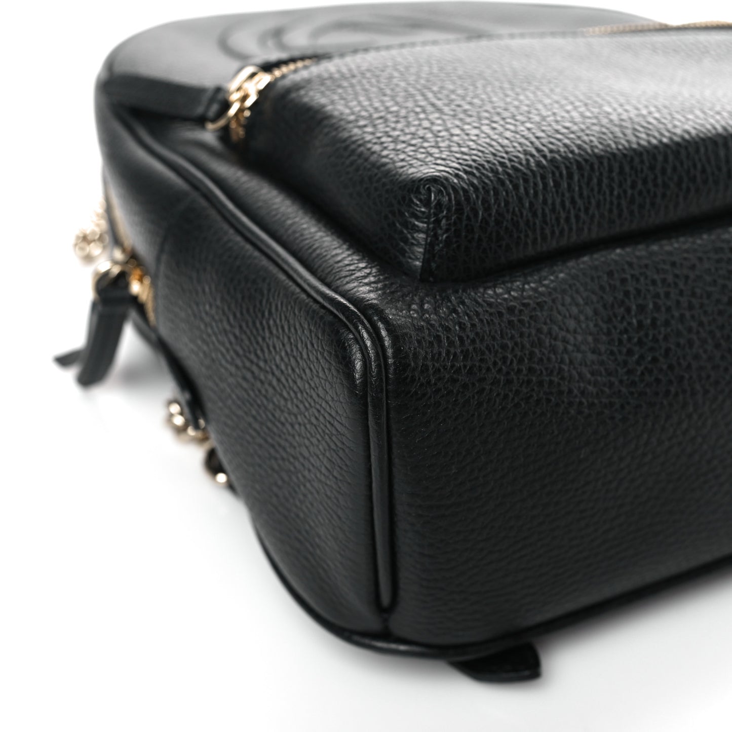 Pebbled Calfskin Soho Chain Backpack Black