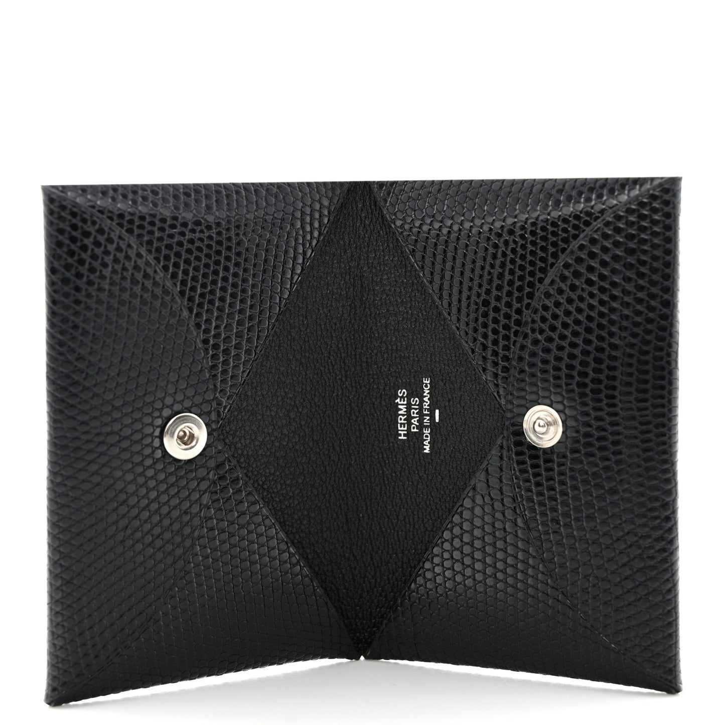 Lizard Calvi Card Case Black