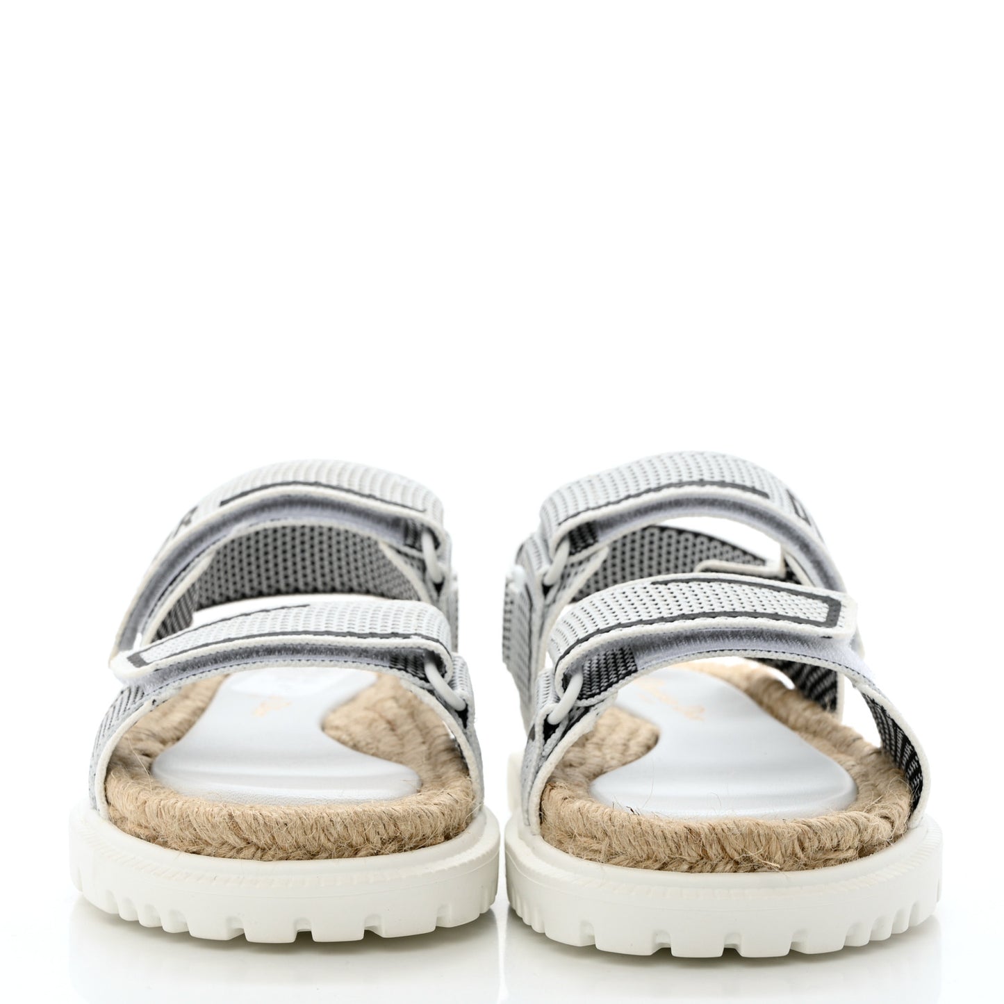 Technical Knit Jute Dioract 10mm Sandals 36 White Black