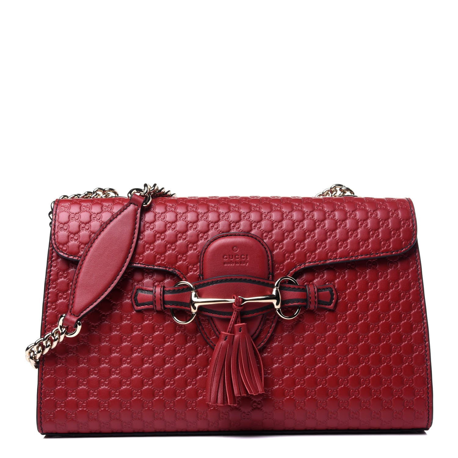 Gucci Microguccissima Medium Emily Chain Shoulder Bag Red 1 of 11