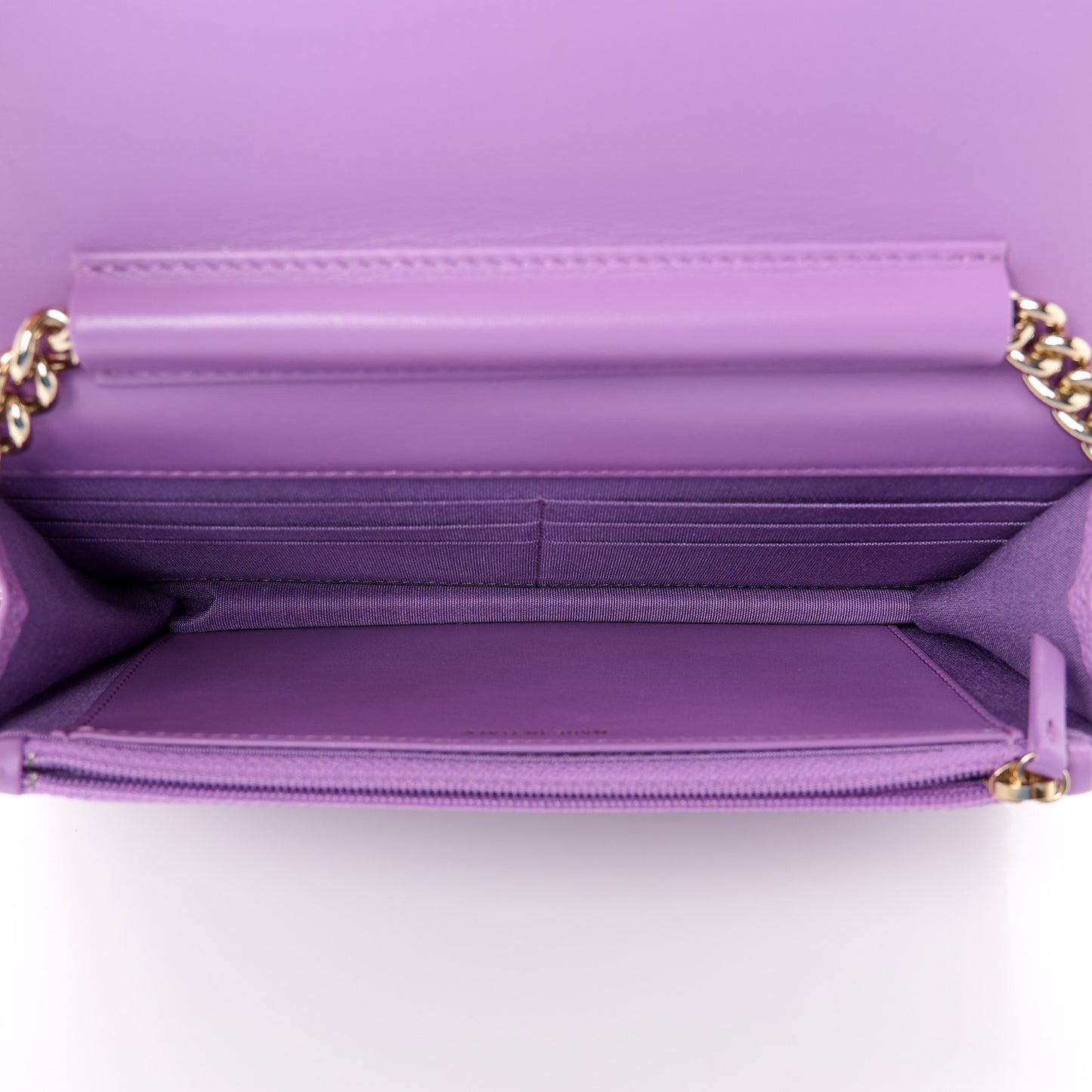 Caviar Quilted Boy Wallet On Chain WOC Purple