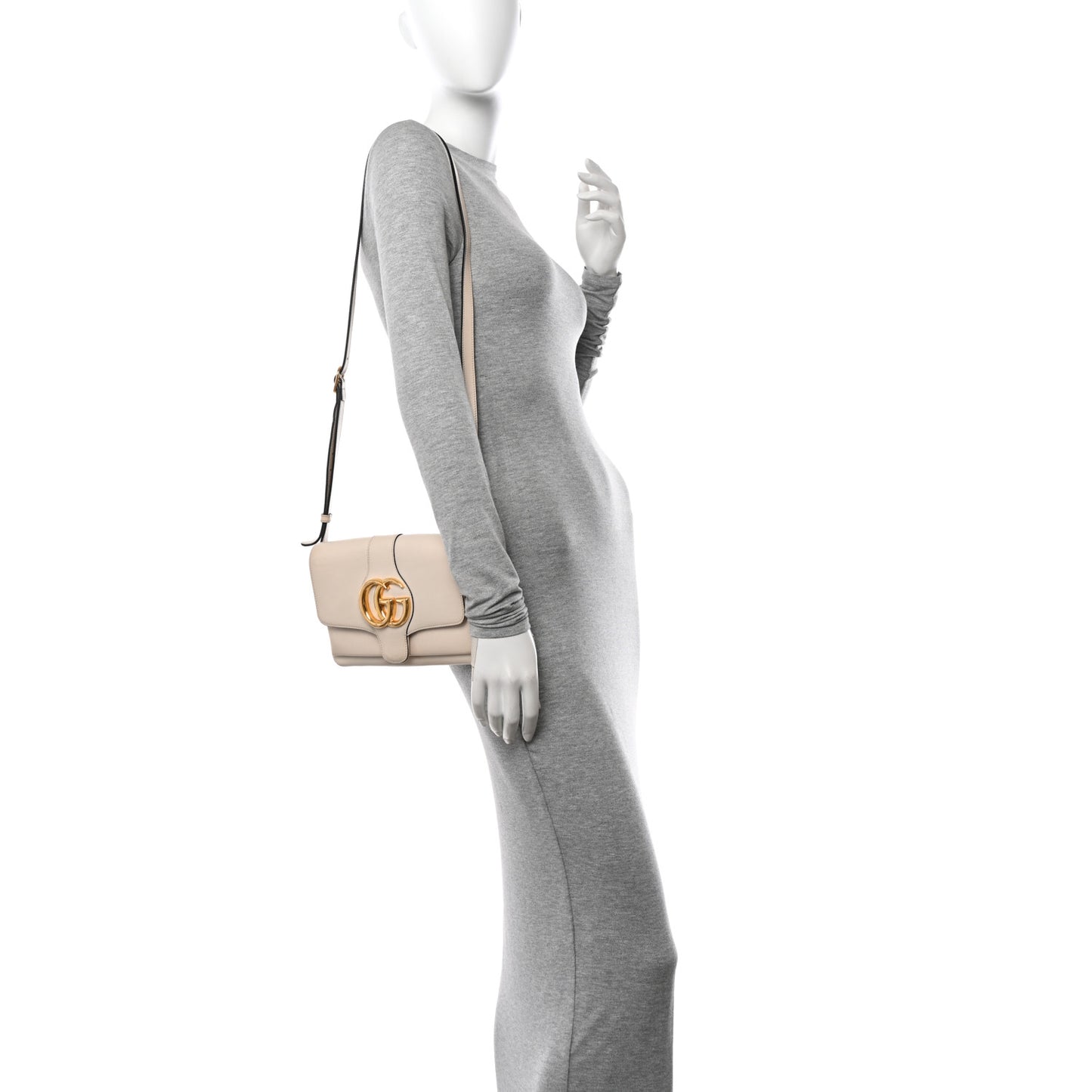 Calfskin Small Arli Flap Shoulder Bag Mystic White