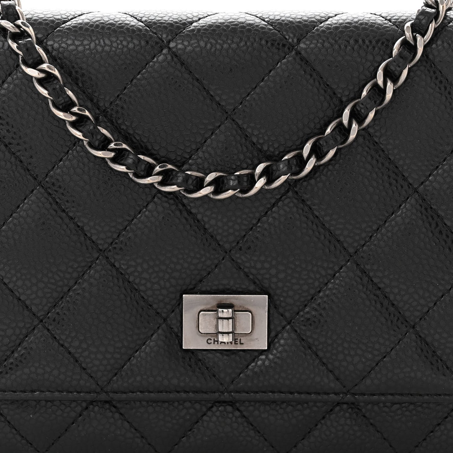 Caviar Quilted Reissue Wallet On Chain WOC Black