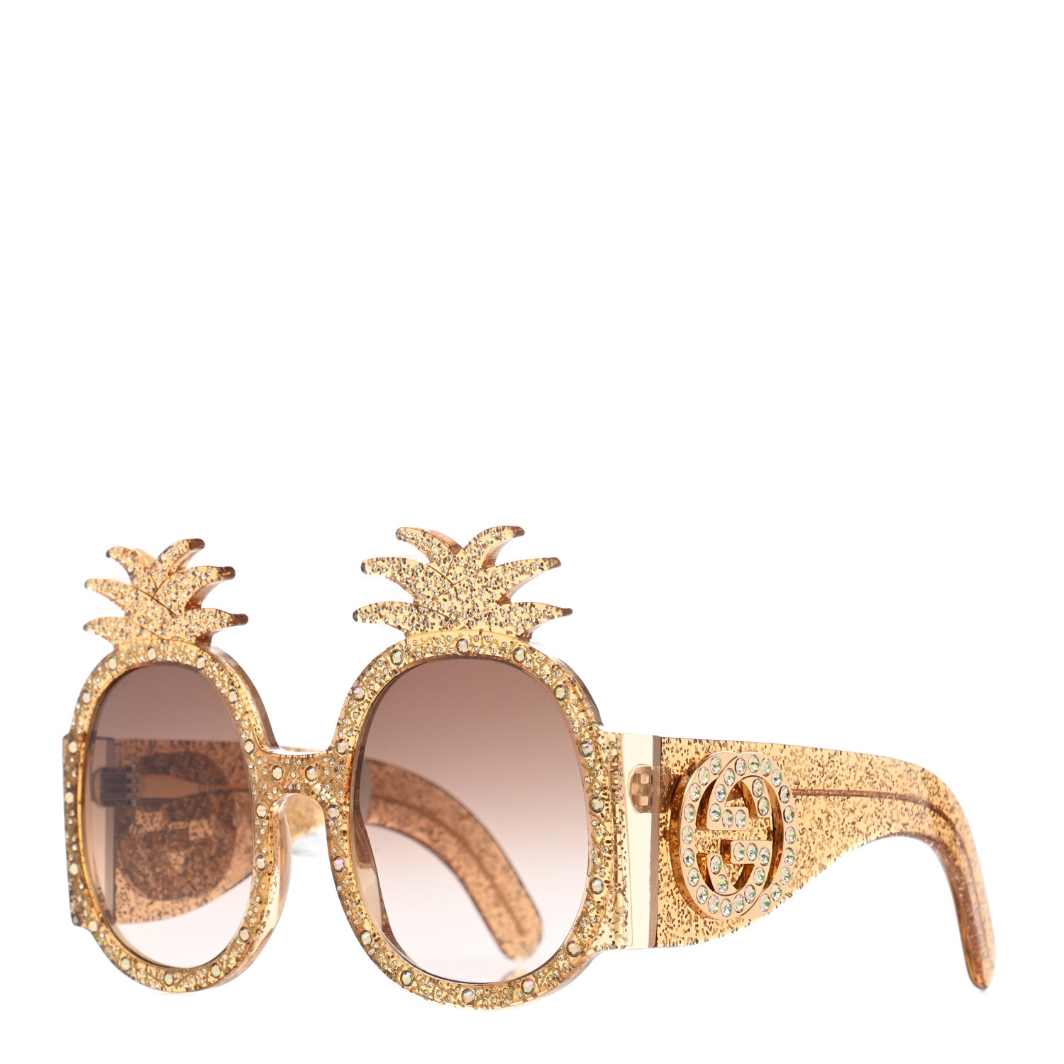 Gucci Acetate Pineapple GG0150/S Sunglasses Gold 841452 