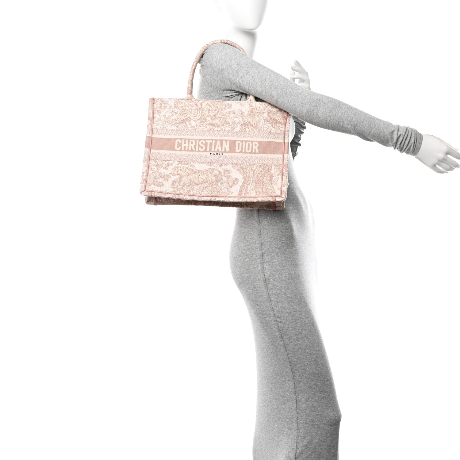 Christian Dior Canvas Embroidered Medium Dioriviera Toile De Jouy Book Tote Rose 2 of 10
