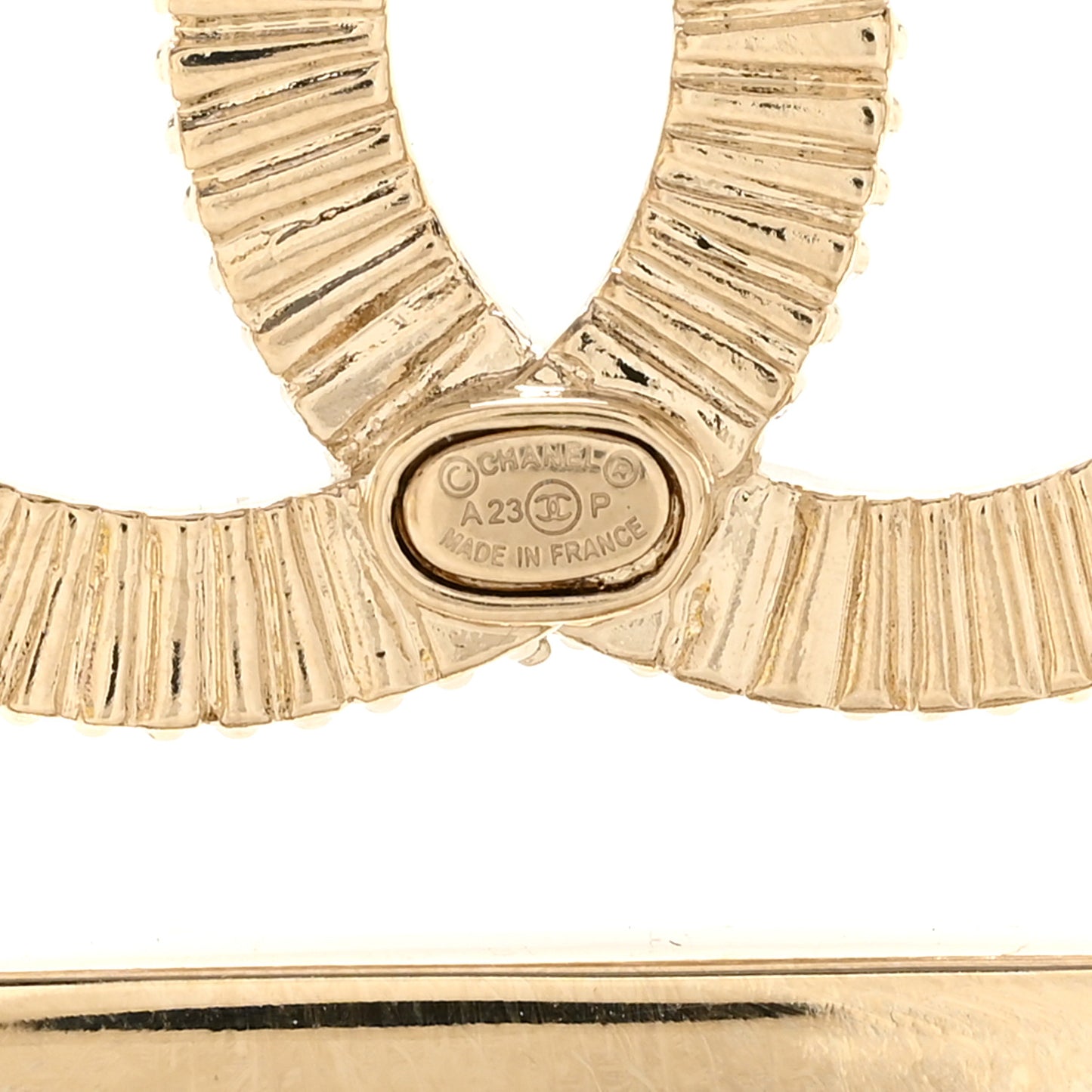 Crystal CC Square Brooch Gold