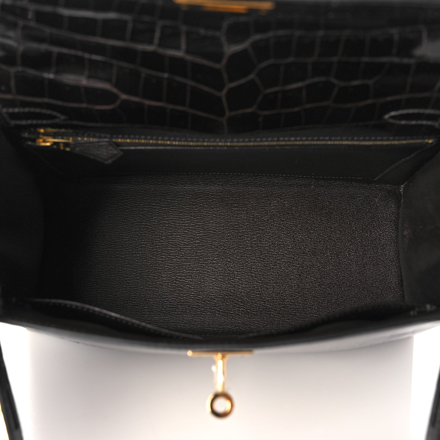 Hermes Shiny Niloticus Crocodile Kelly Sellier 28 Macassar 7 of 38