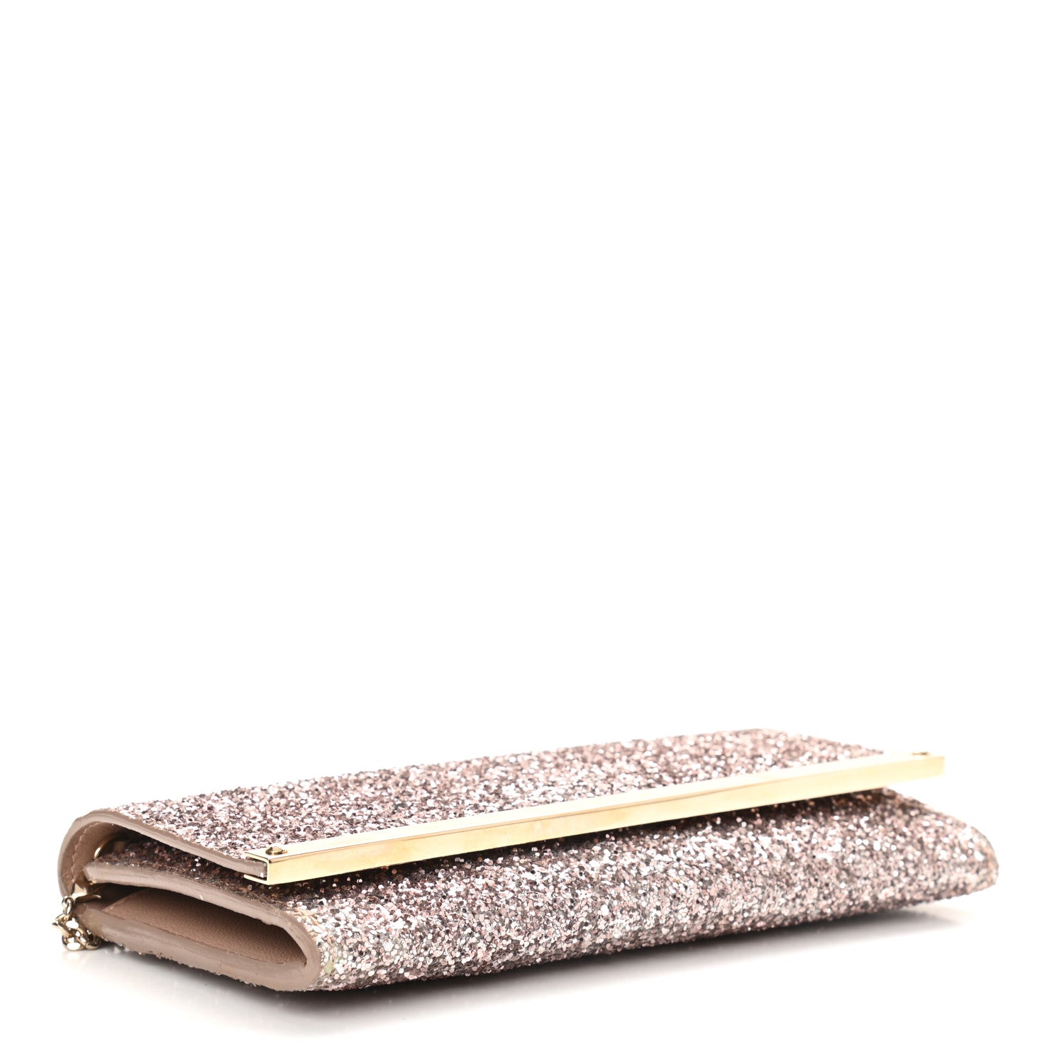 Jimmy Choo Glitter Milla Wallet on Chain Natural 4 of 10