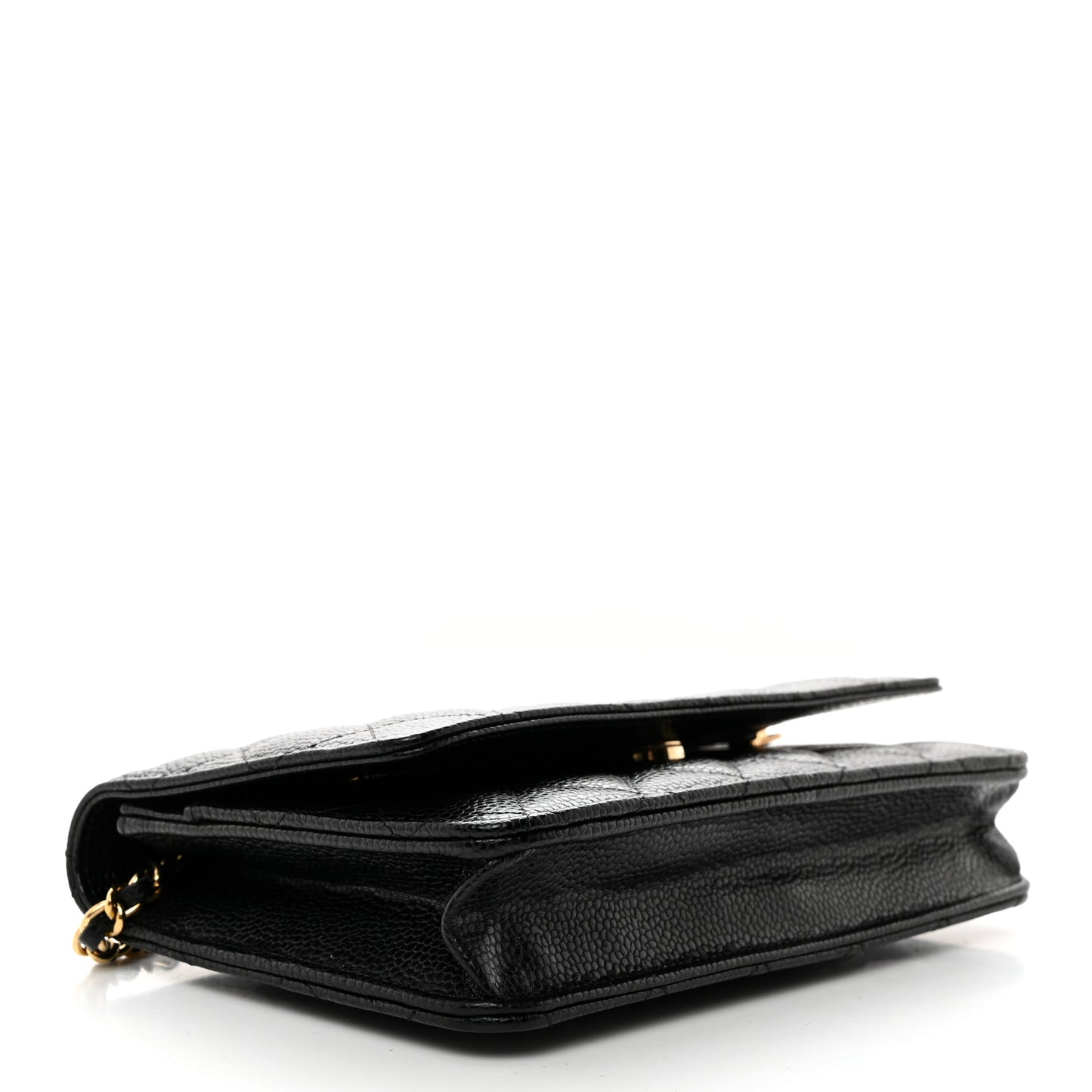Caviar Quilted Wallet on Chain WOC Black