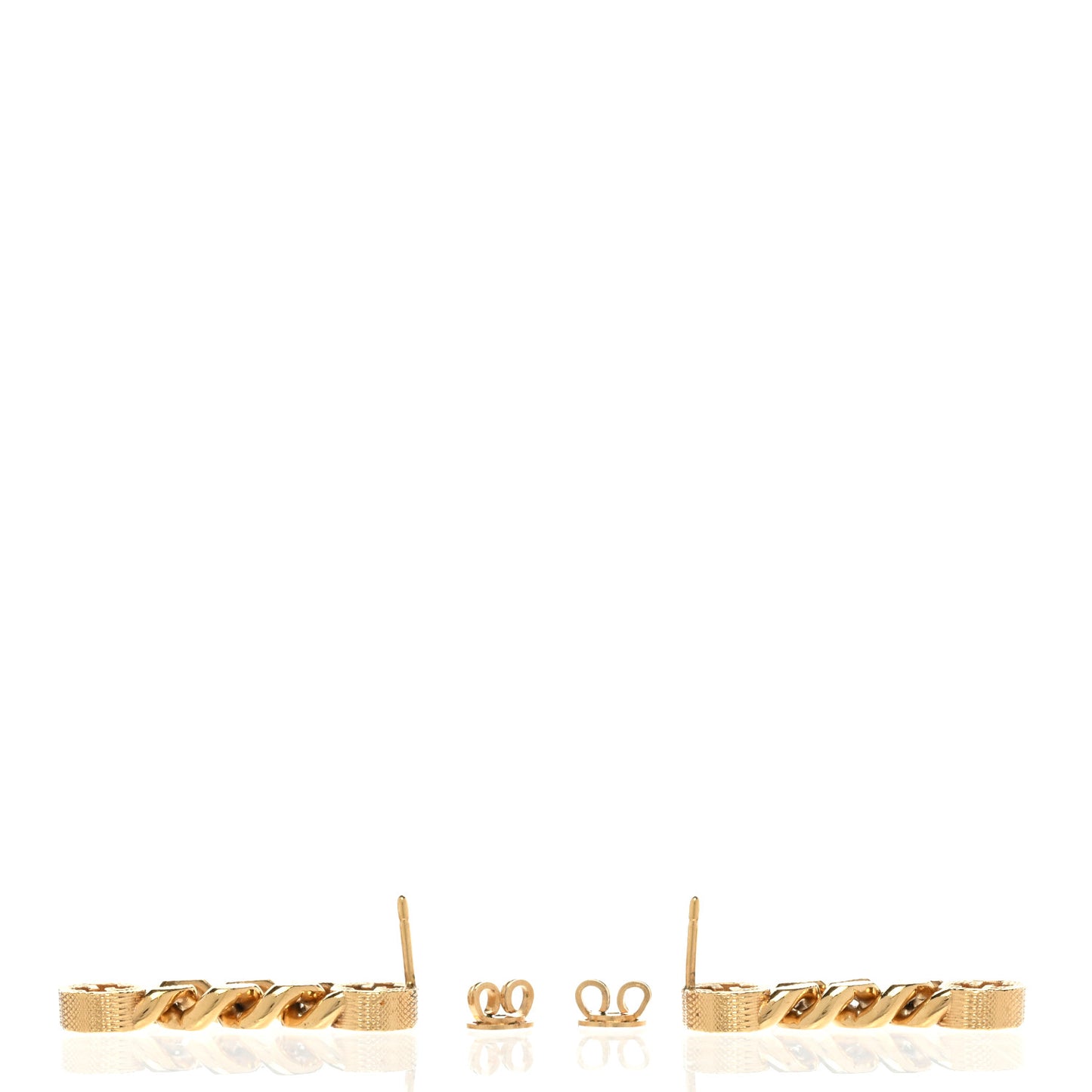 Metal Double Interlocking G Chain Drop Earrings Gold