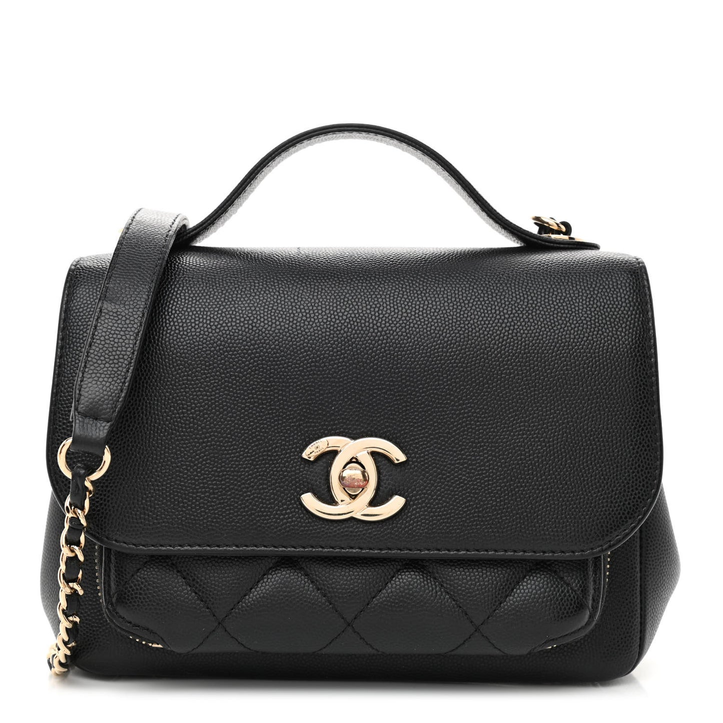 Caviar Quilted Small Business Affinity Flap Black