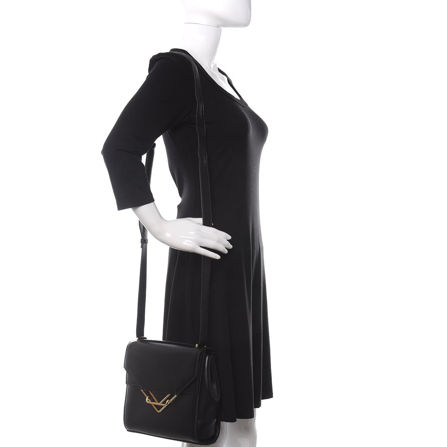 Box Calfskin Nappa Clip Bag Black