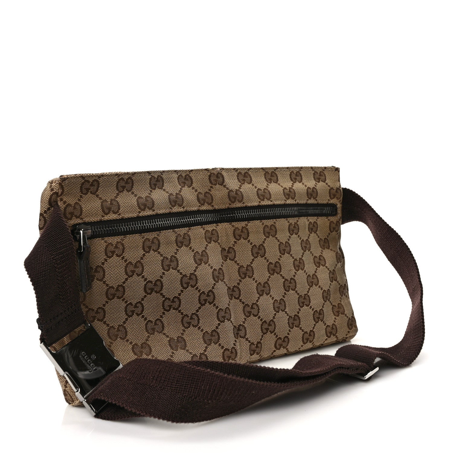 Gucci GG Monogram Double Pocket Belt Bag Dark Brown 3 of 8