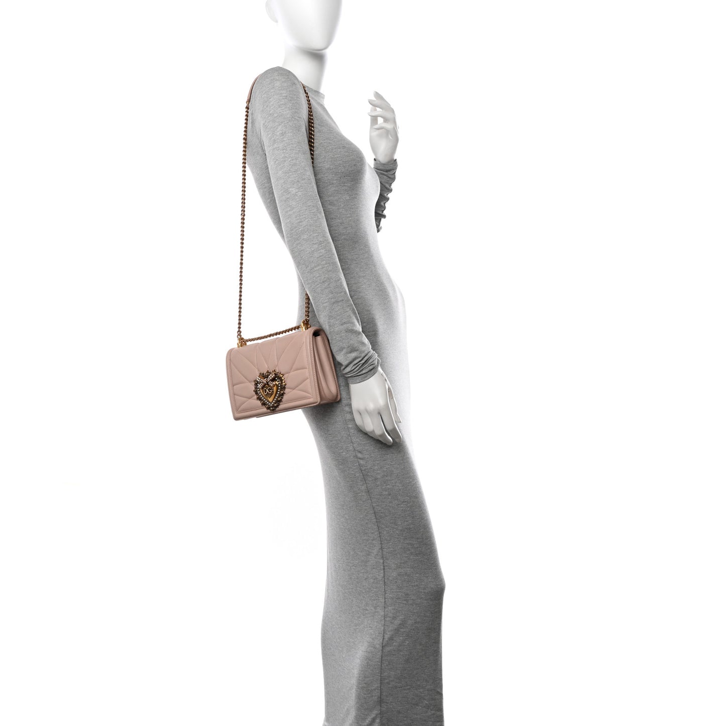 Calfskin Medium Devotion Crossbody Bag Cipria