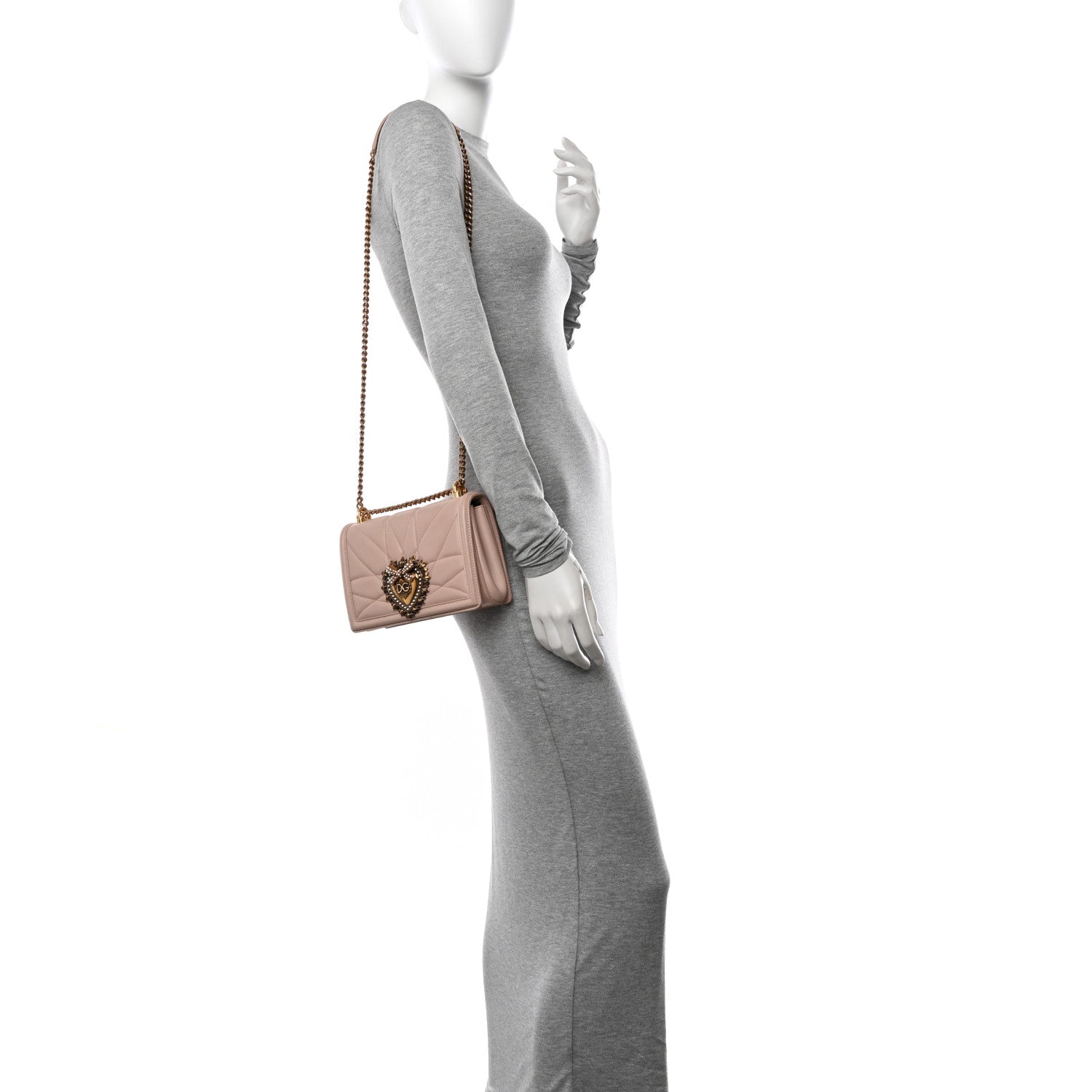 Dolce & Gabbana Calfskin Medium Devotion Crossbody Bag Cipria 2 of 9