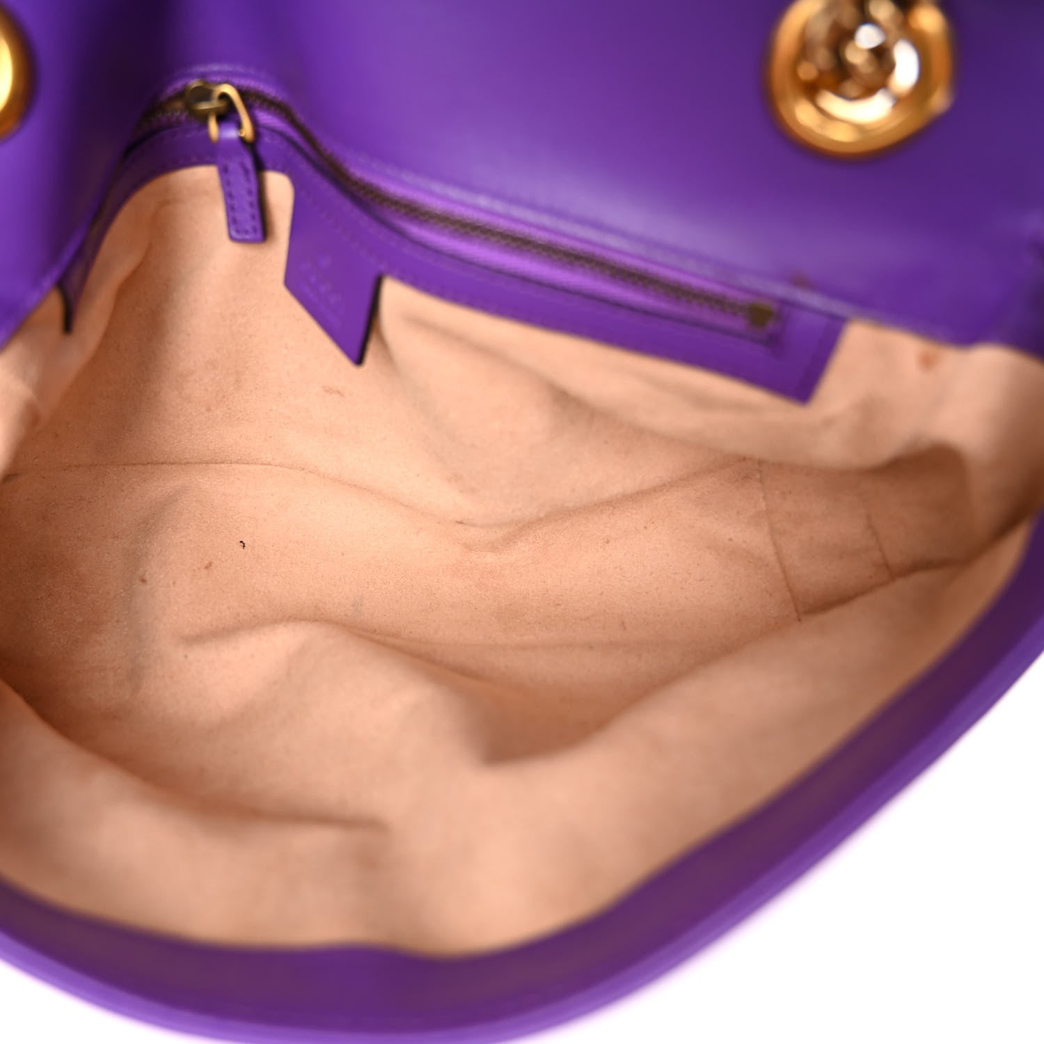 Gucci Calfskin Matelasse Small GG Marmont Shoulder Bag Shine Purple 5 of 11