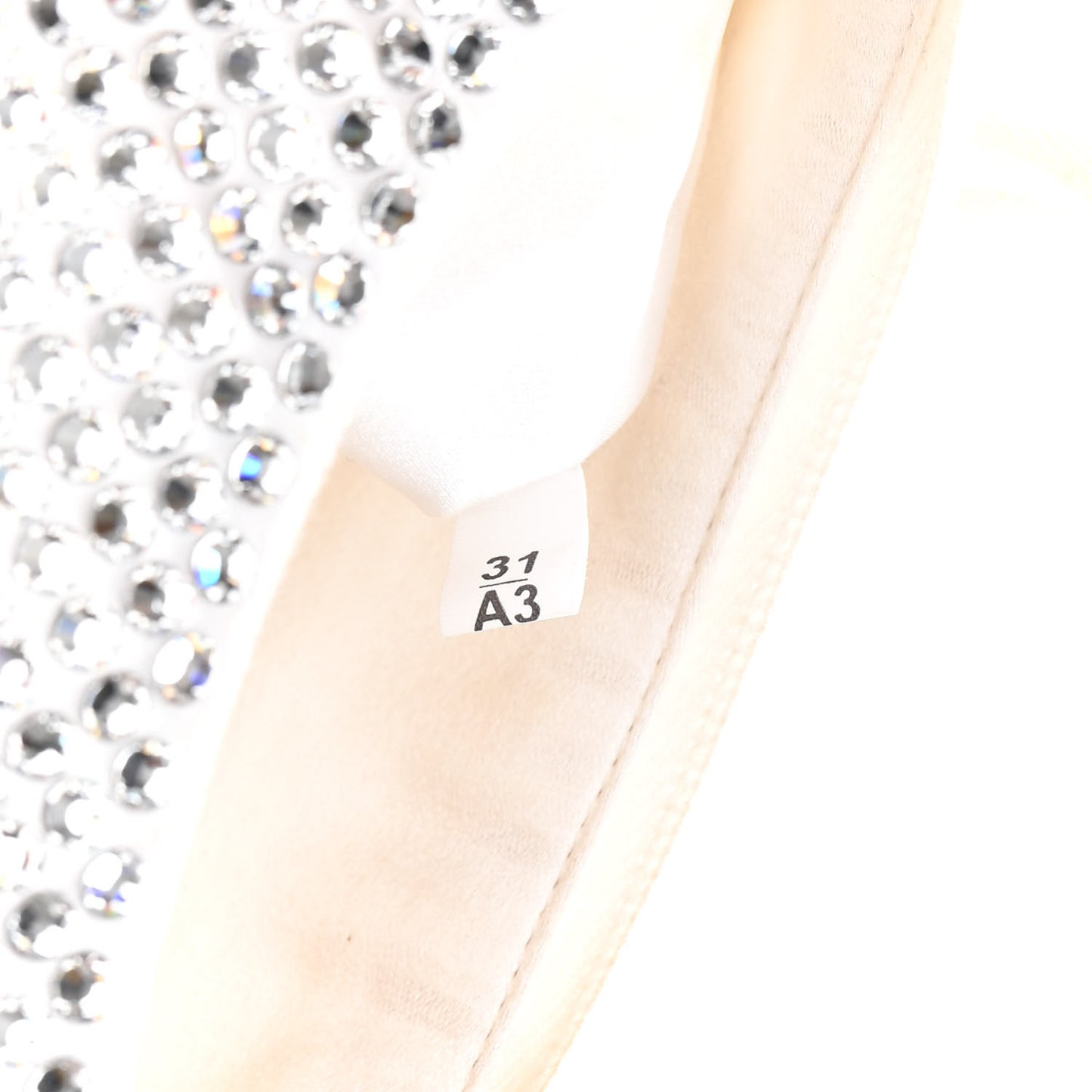 Satin Crystal Mini Re-Edition 2000 Bag White