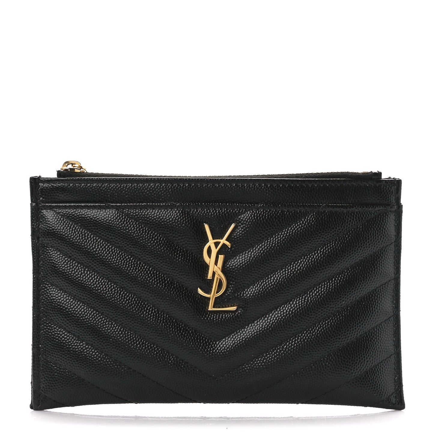Grain De Poudre Chevron Monogram Bill Pouch Black