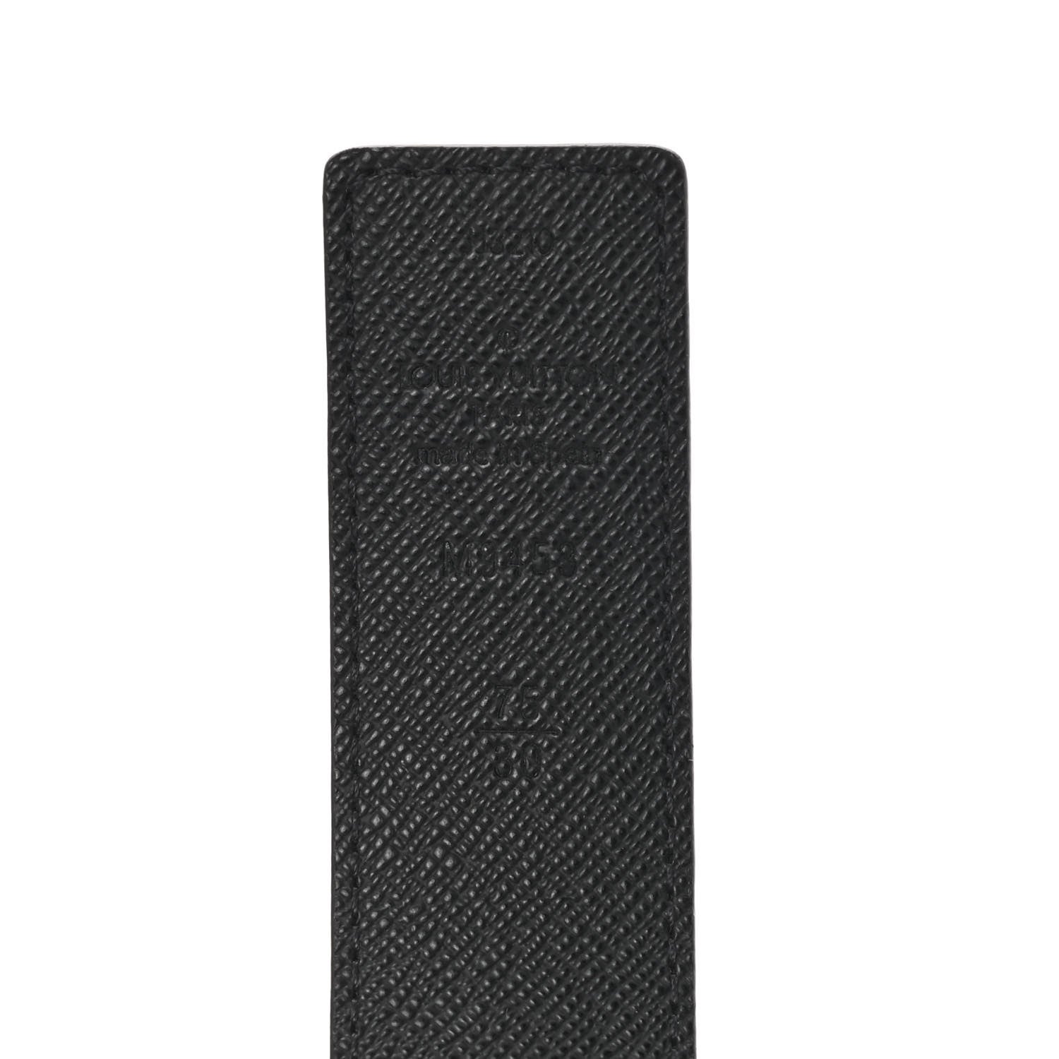 Louis Vuitton Calfskin Monogram 30mm LV Initiales Reversible Belt 75 30 Black 3 of 7