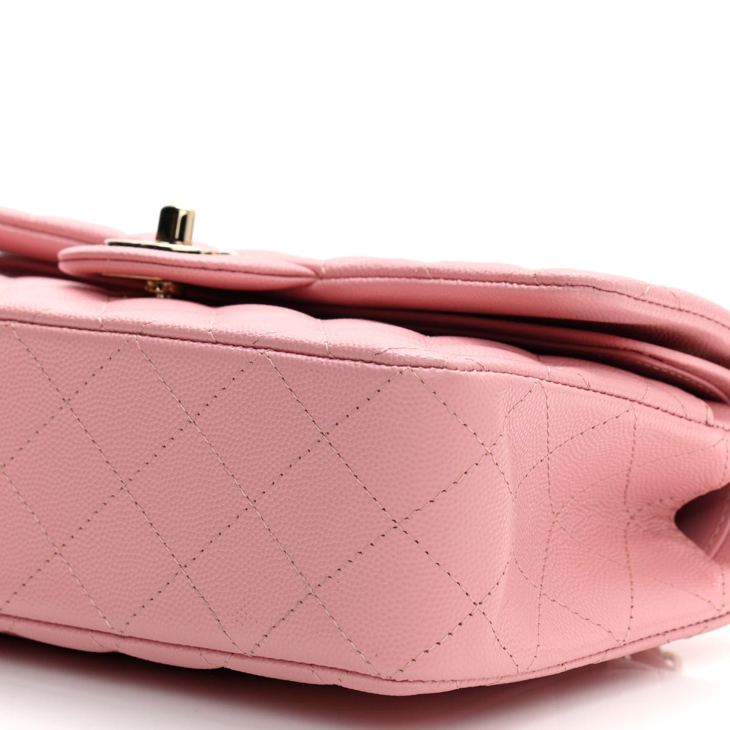 Caviar Quilted Small Double Flap Pink