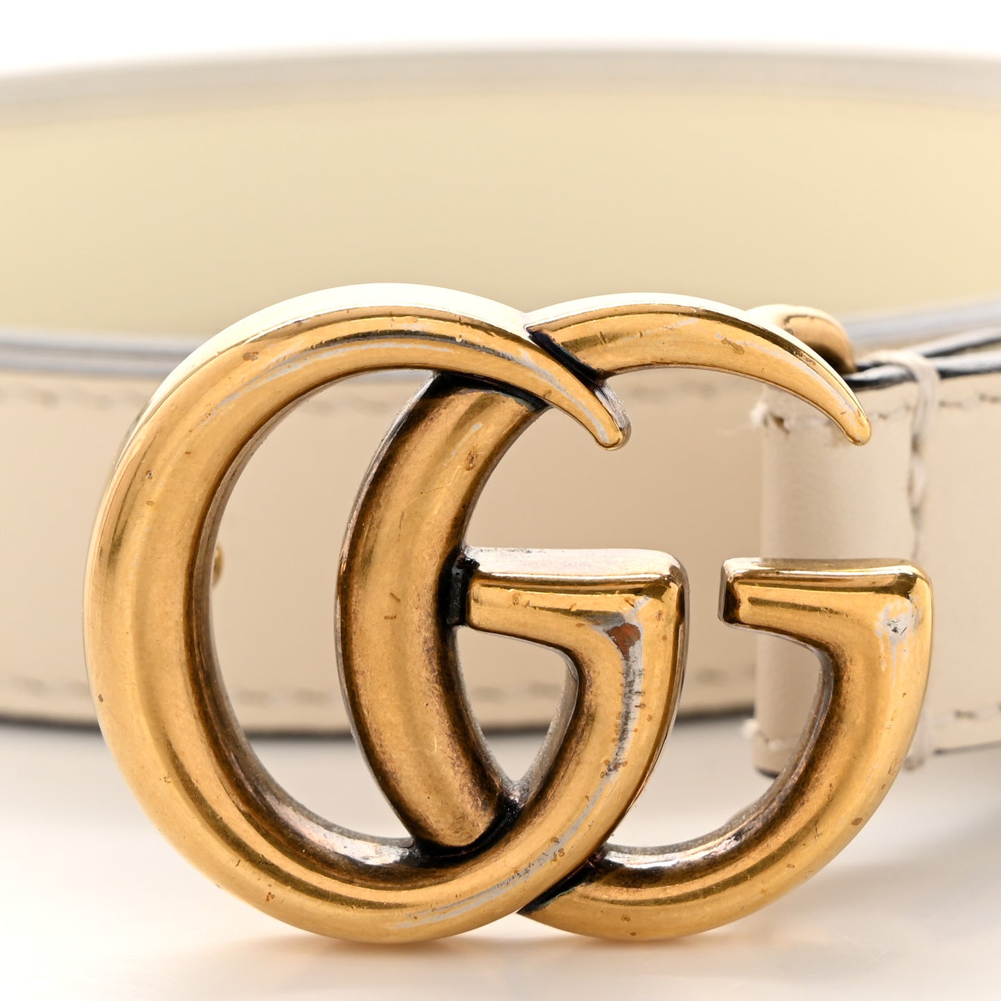 Calfskin Double G 20mm Belt 85 34 Mystic White