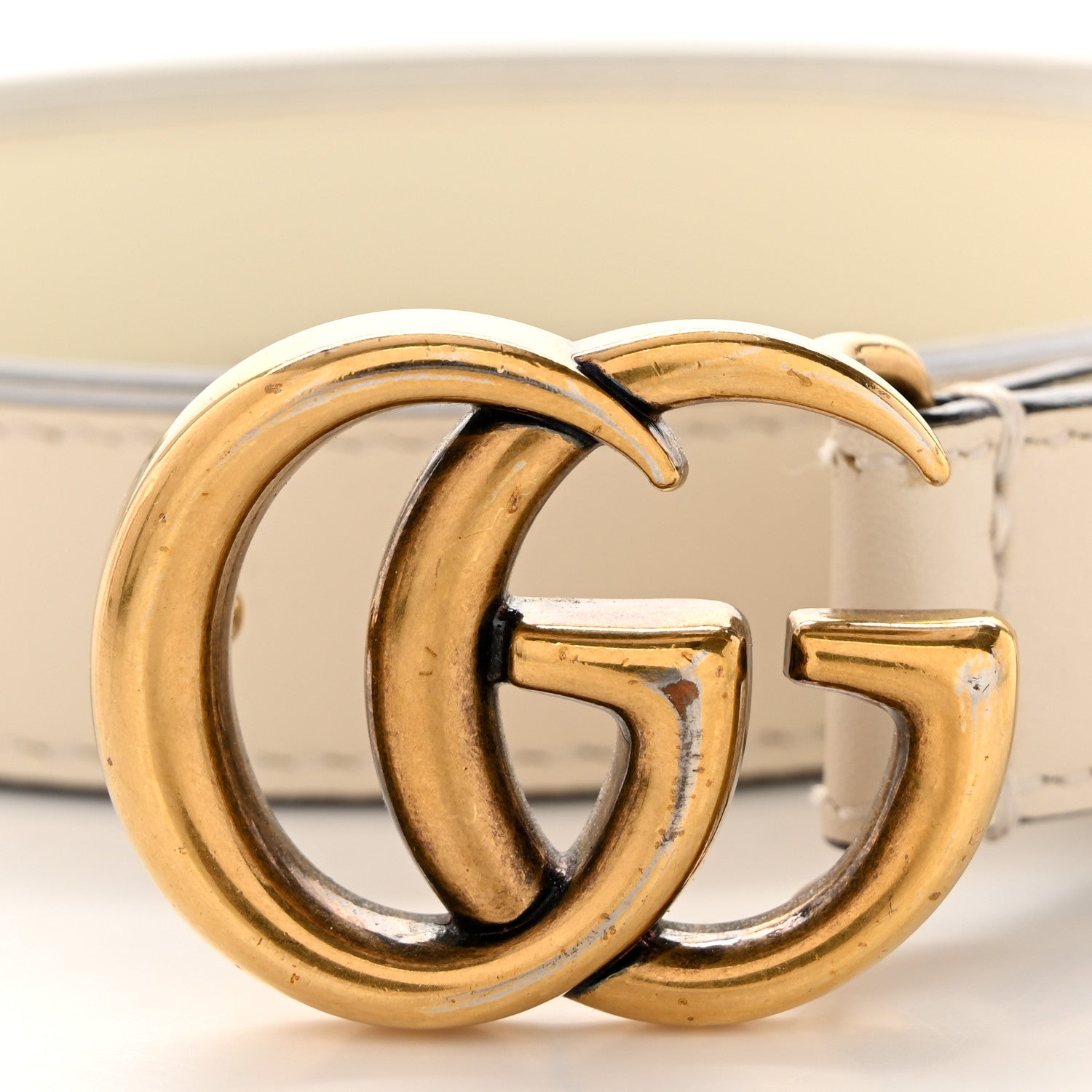 Gucci Calfskin Double G 20mm Belt 85 34 Mystic White 6 of 7