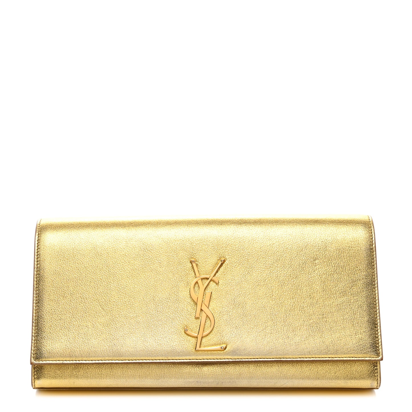 Metallic Calfskin Classic Monogram Cassandre Clutch Gold