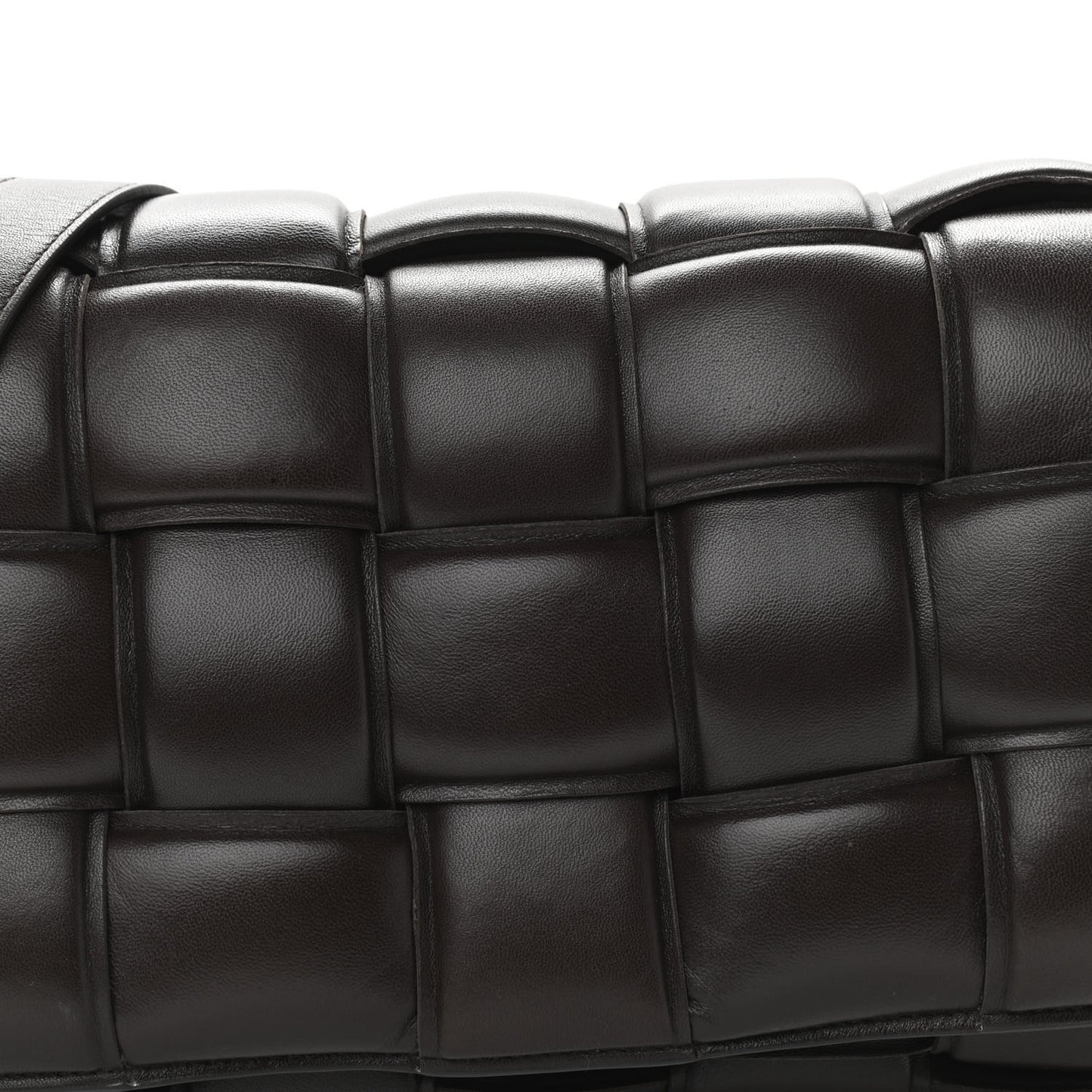 Nappa Maxi Intreccio Padded Cassette Crossbody Bag Fondente