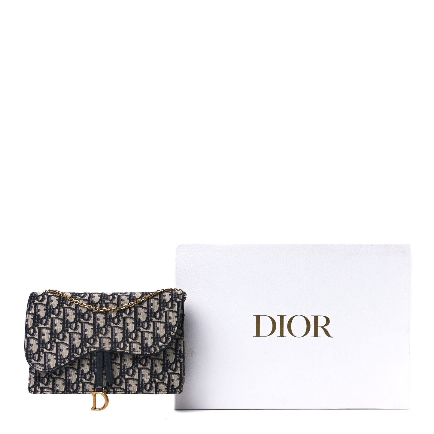 Oblique Saddle Chain Pouch Blue