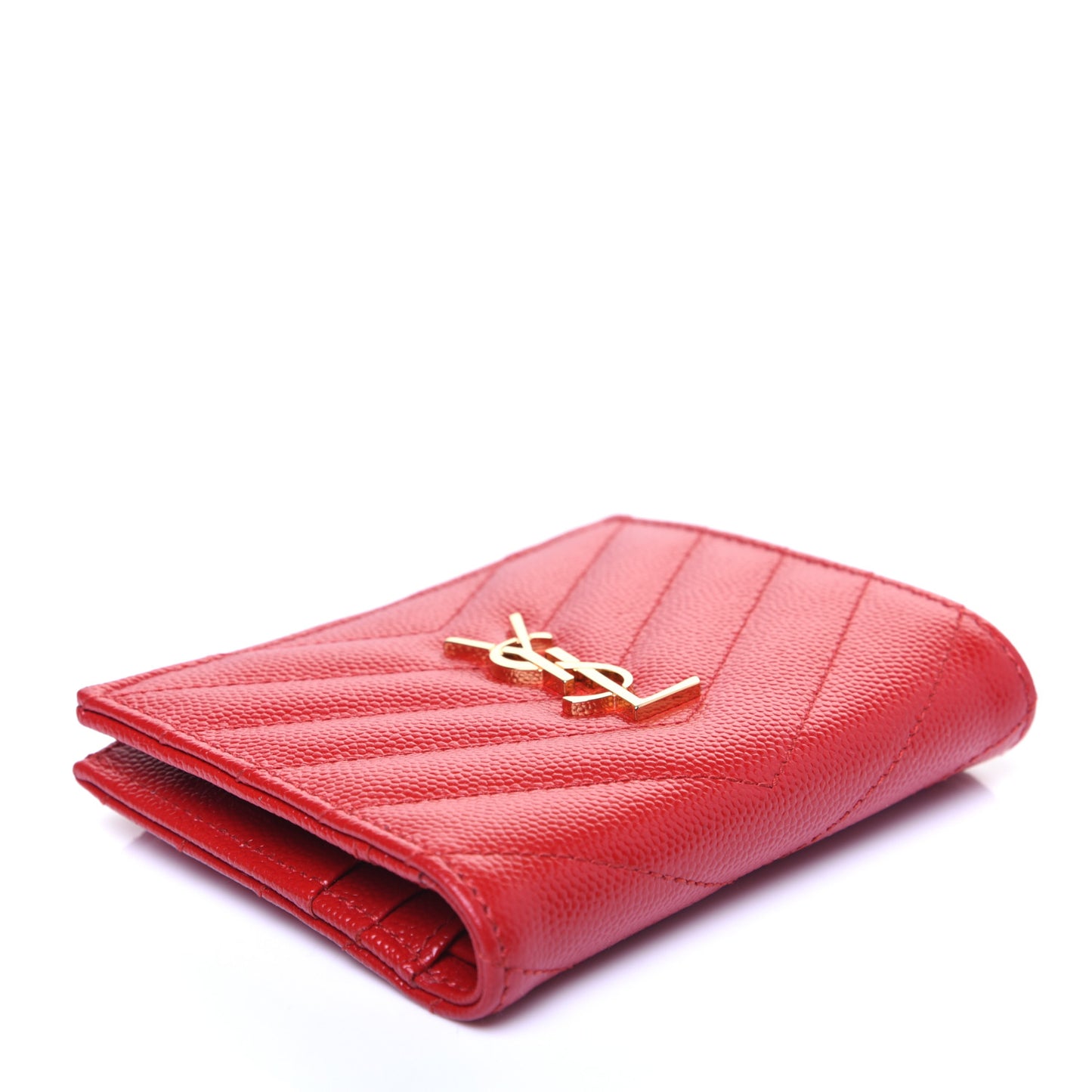 Grain De Poudre Matelasse Chevron Monogram Zipped Card Case Bandana Red