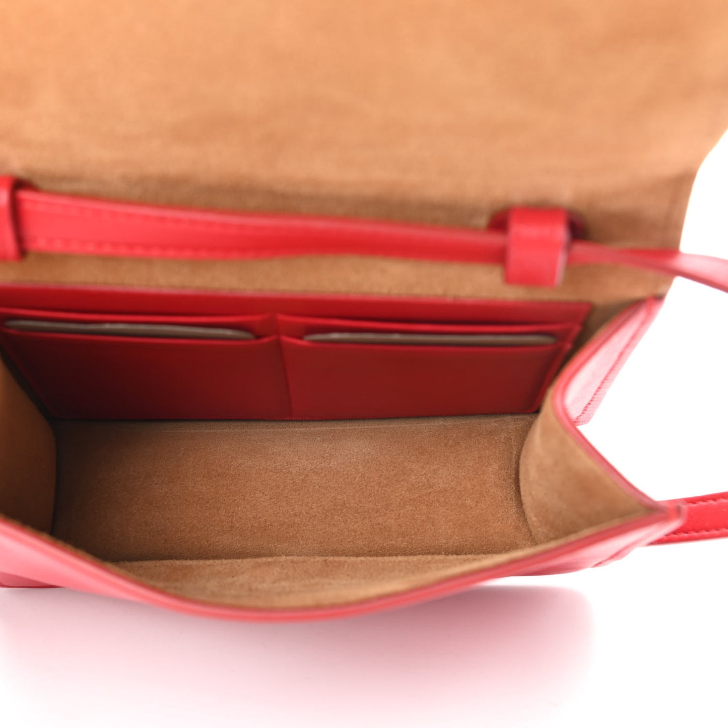 Lambskin Maxi Intrecciato Mini Cassette Crossbody Bag Bright Red