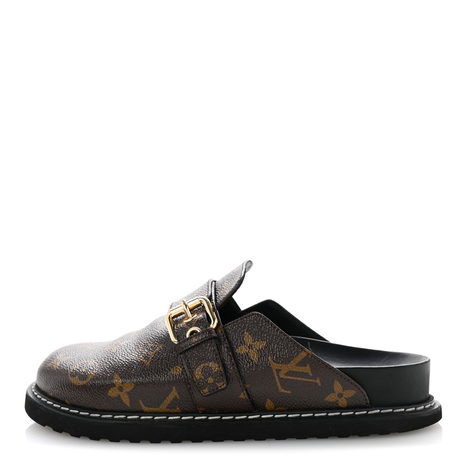 Louis Vuitton Patent Monogram Womens Cosy Flat Comfort Clog Mules