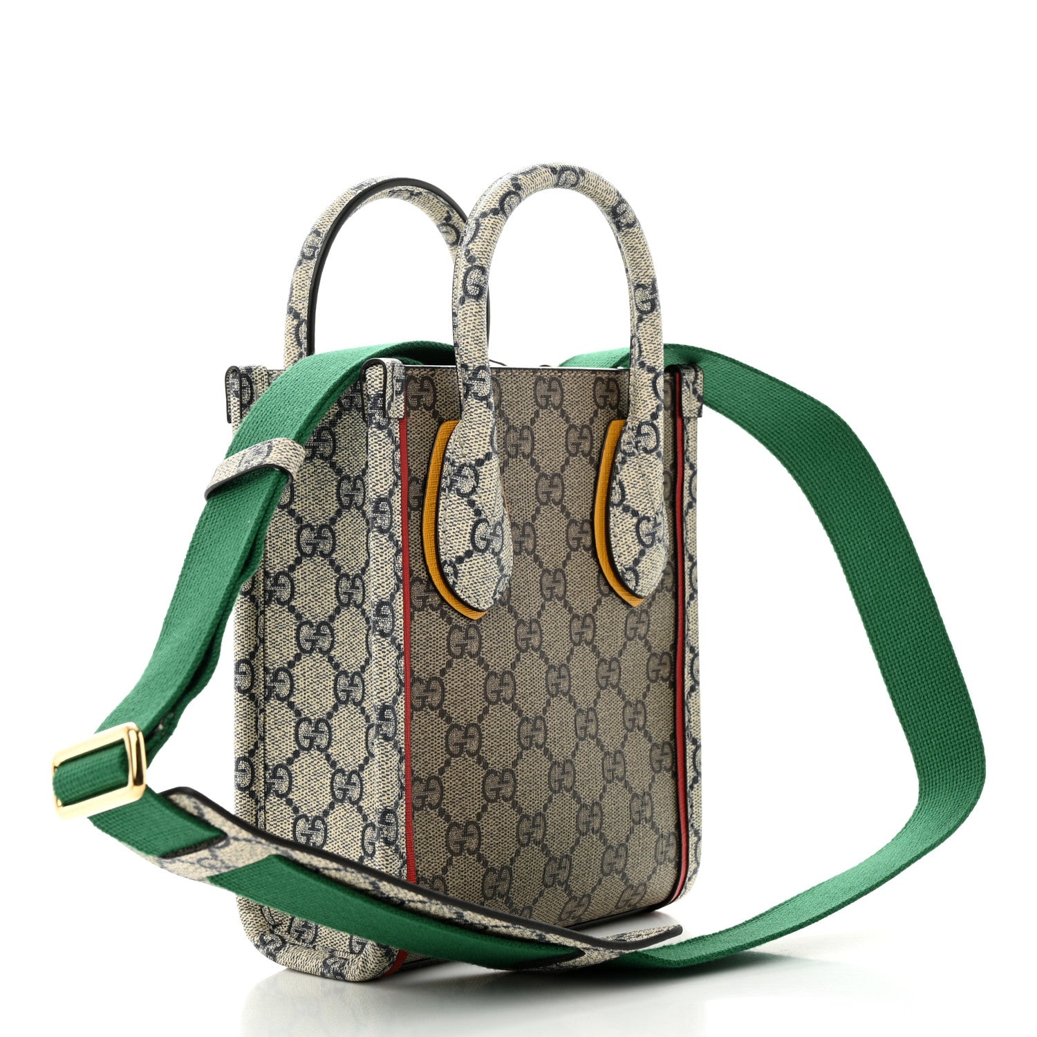 Gucci GG Supreme Monogram Exquisite Mini Vertical Tote Beige Ebony Blue Crop Live Red 3 of 10