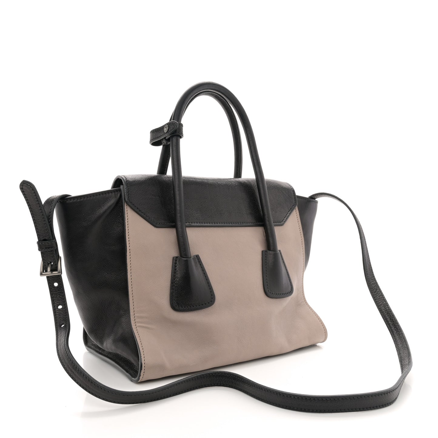 Glace Calfskin Sound Tote Bag Pomice Black