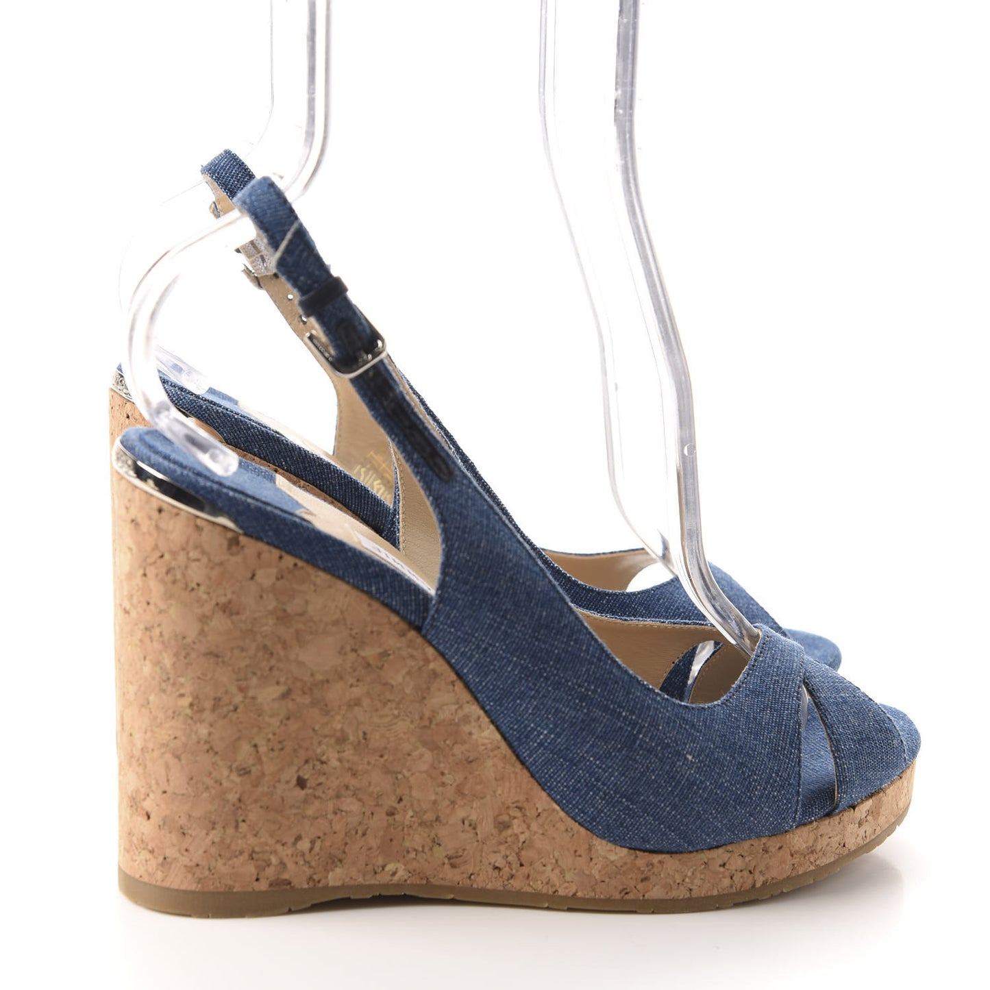 Denim Amely 105 Slingback Wedge Sandals 39.5 Navy