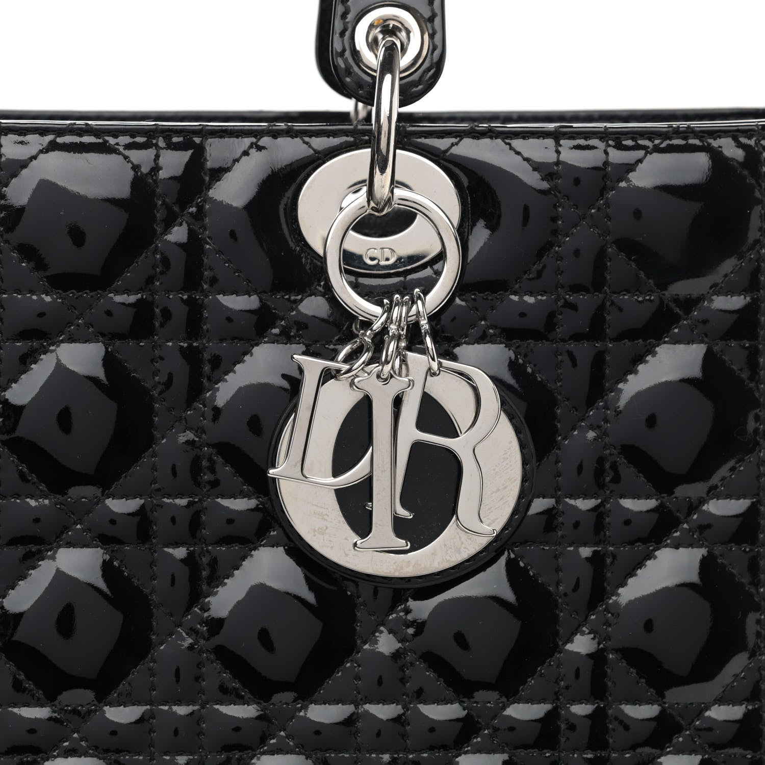 Christian Dior Patent Cannage Large Lady Dior Black 8 of 12