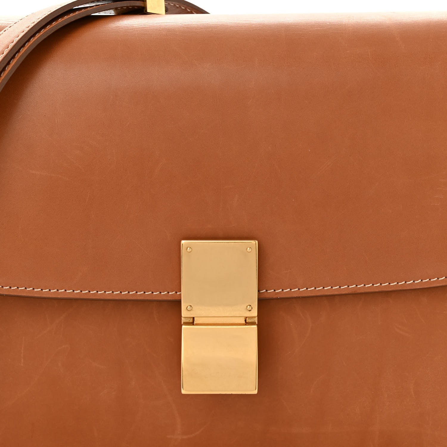 Celine Smooth Calfskin Medium Classic Box Flap Bag Camel 8 of 11