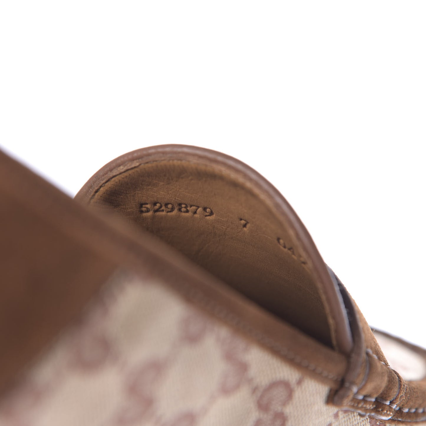 GG Monogram Suede Mens Driver Loafers 7 Beige Ruggine Cuir