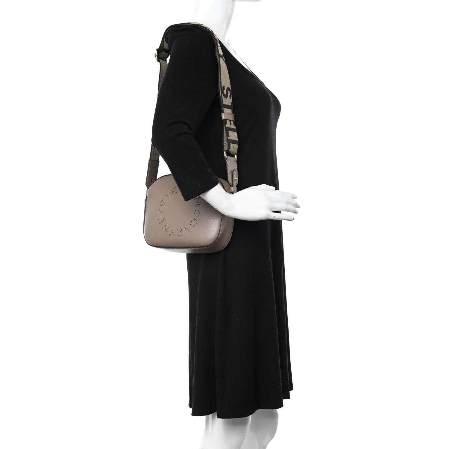 Stella McCartney Eco Alter Nappa Perforated Logo Mini Bag Dark Taupe 2 of 19