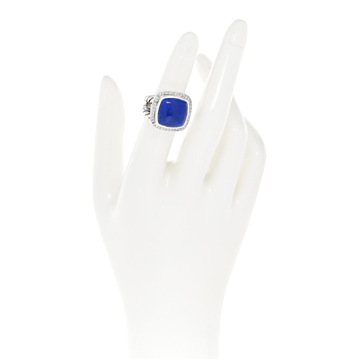 Sterling Silver Diamond Lapis Lazuli 14mm Albion Ring 49 5